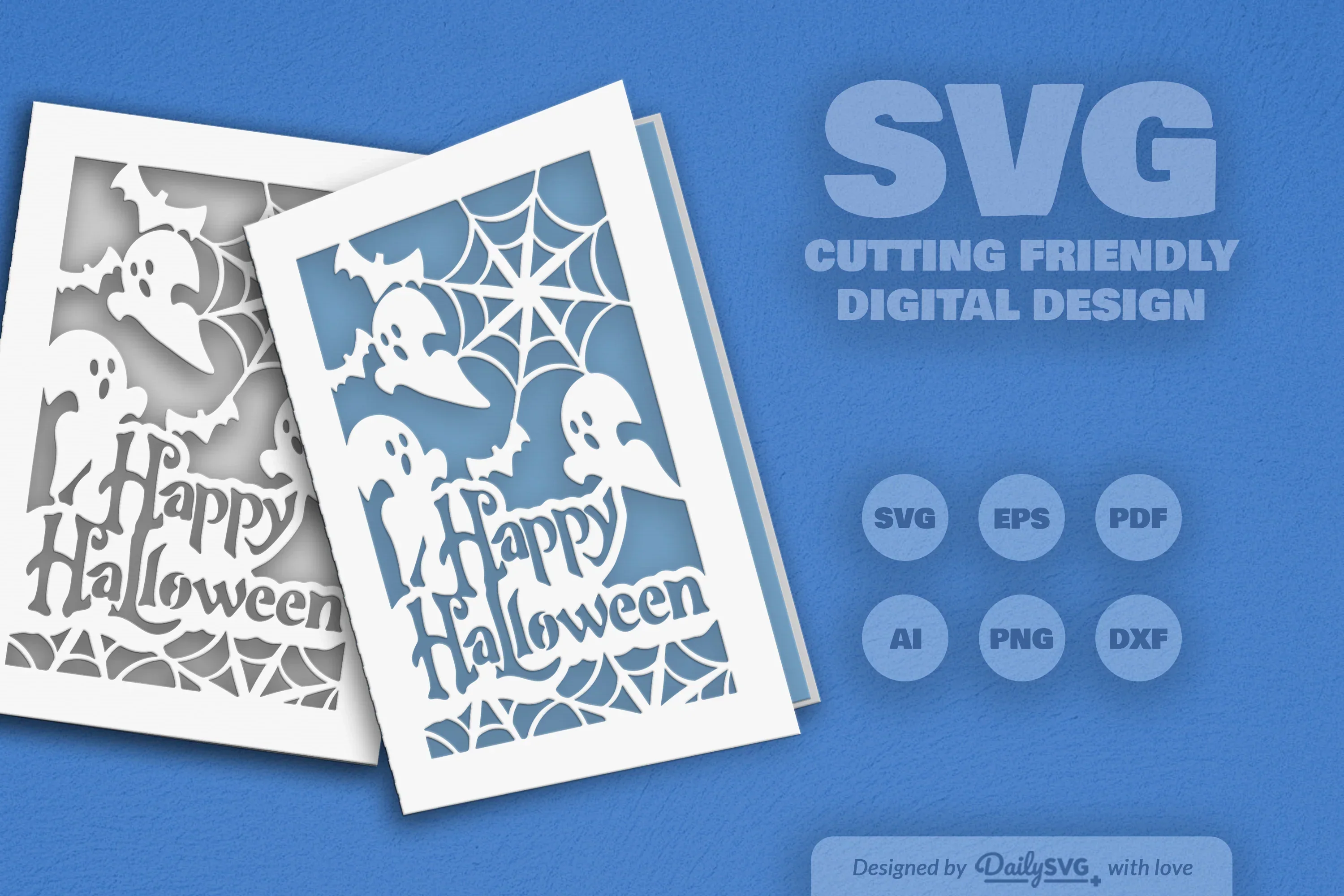 Daily SVG Bundles: Happy Halloween Greeting Card Clipart - Image 3