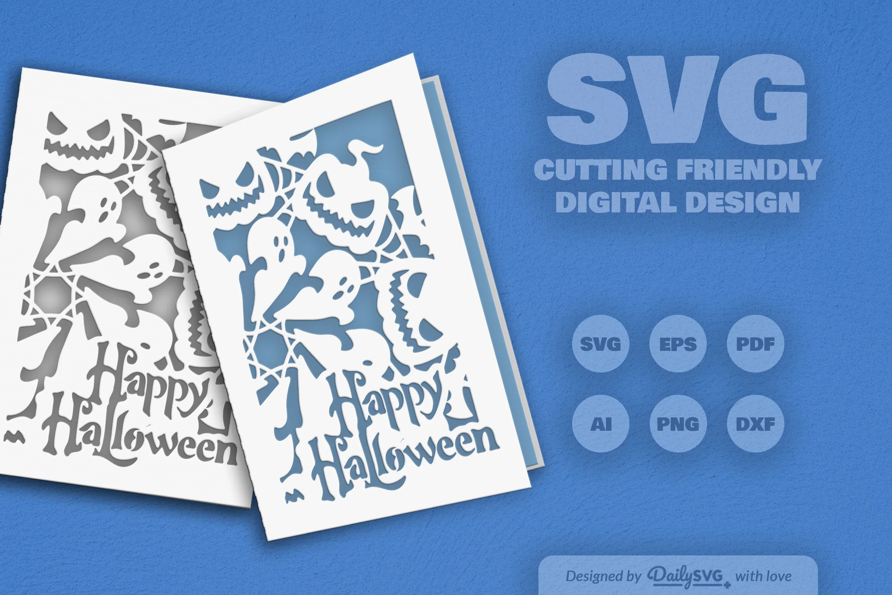 Daily SVG Bundles: Happy Halloween Greeting Card Clipart - Image 7
