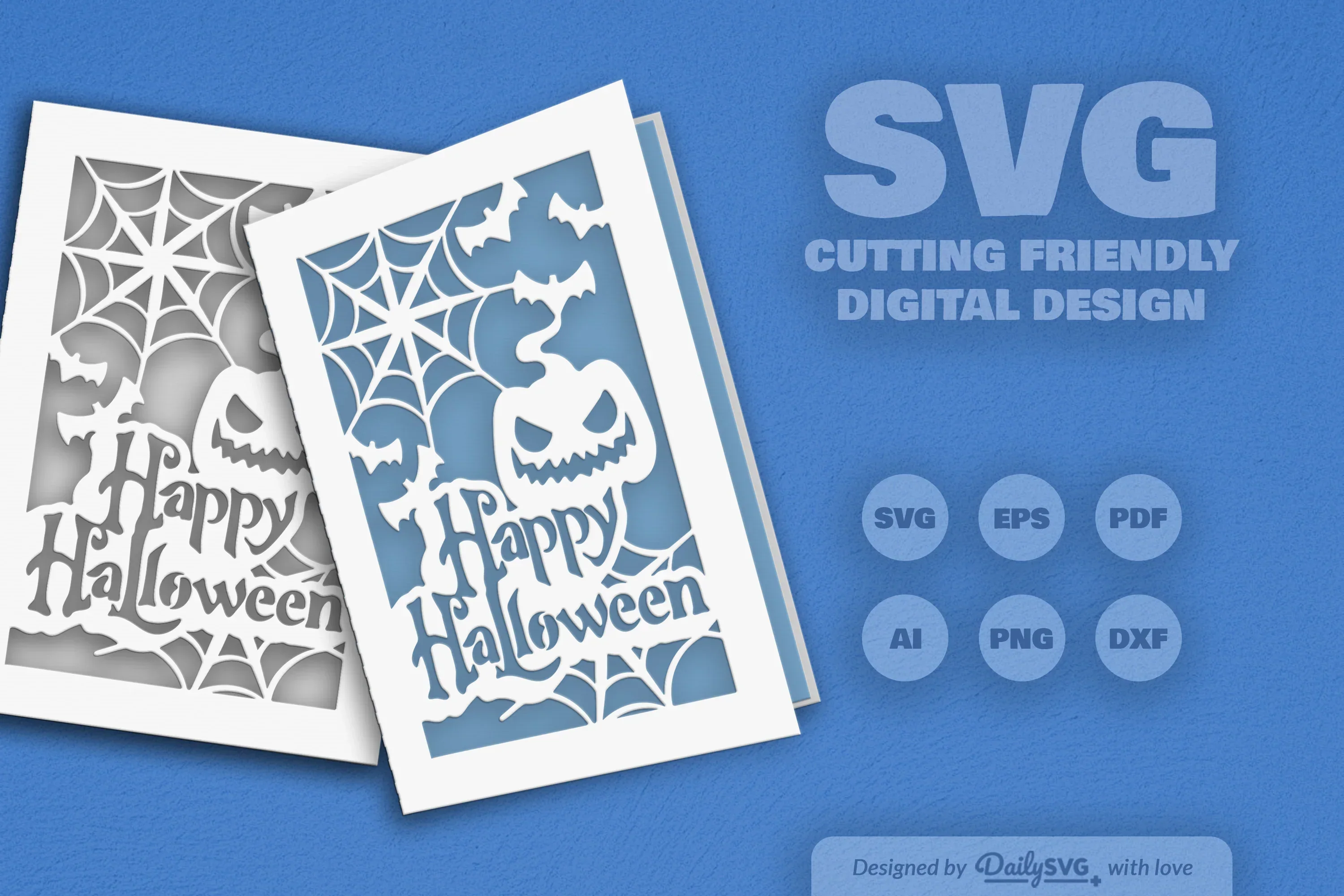Daily SVG Bundles: Happy Halloween Greeting Card Clipart - Image 9