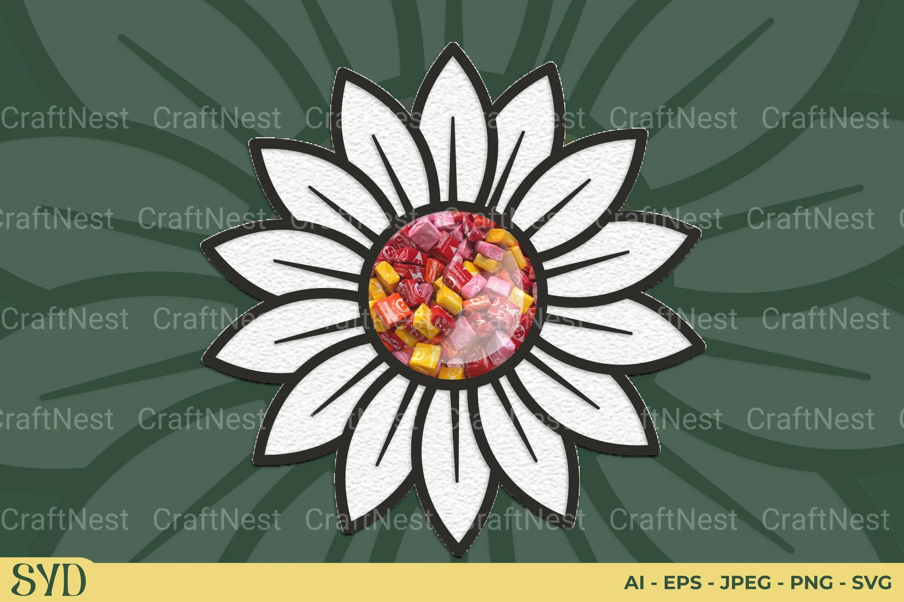 Daisy Flower Candy Holder SVG Bundle