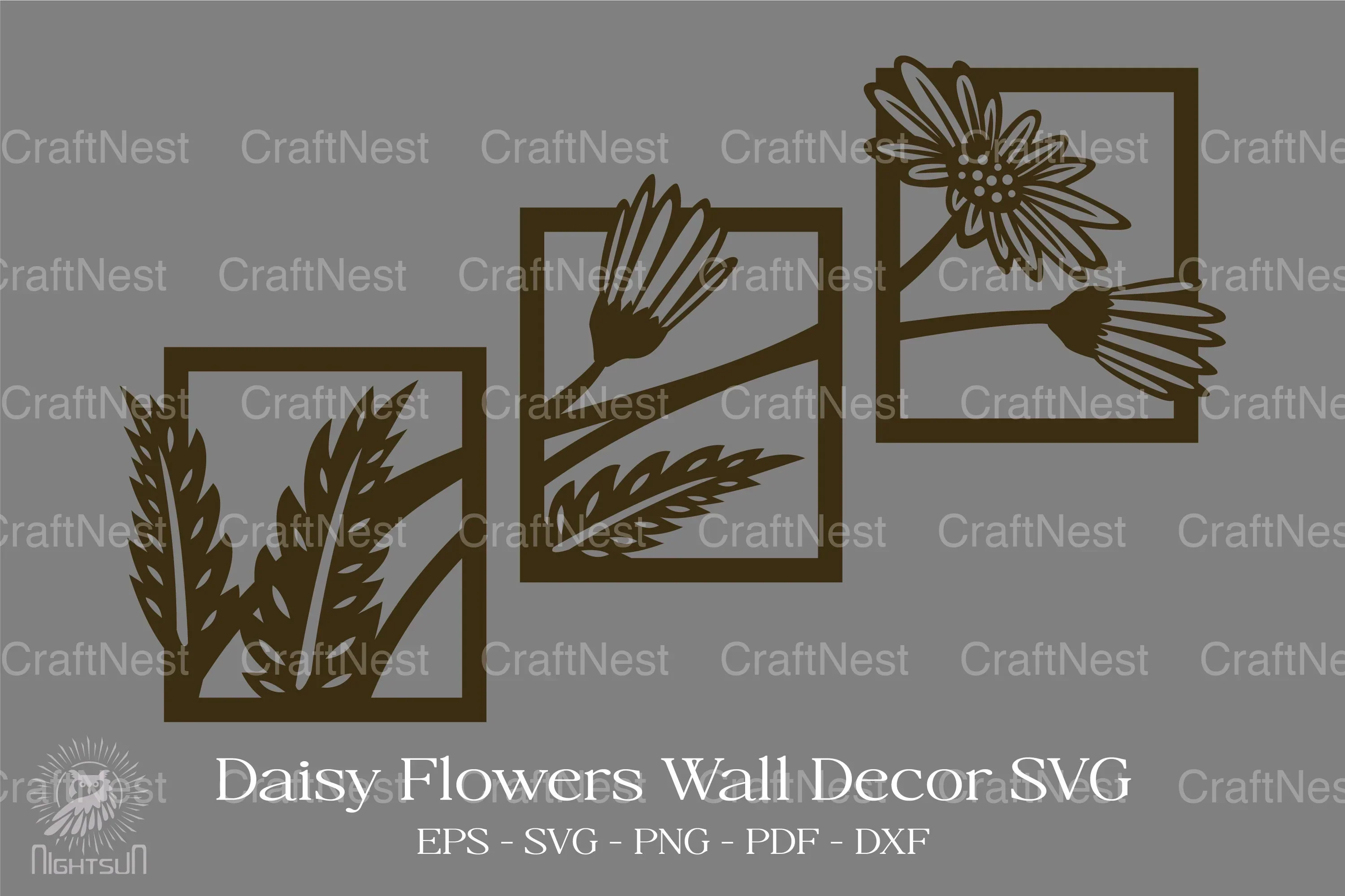 Daisy Flowers Wall Decor Clipart Bundle - Image 2