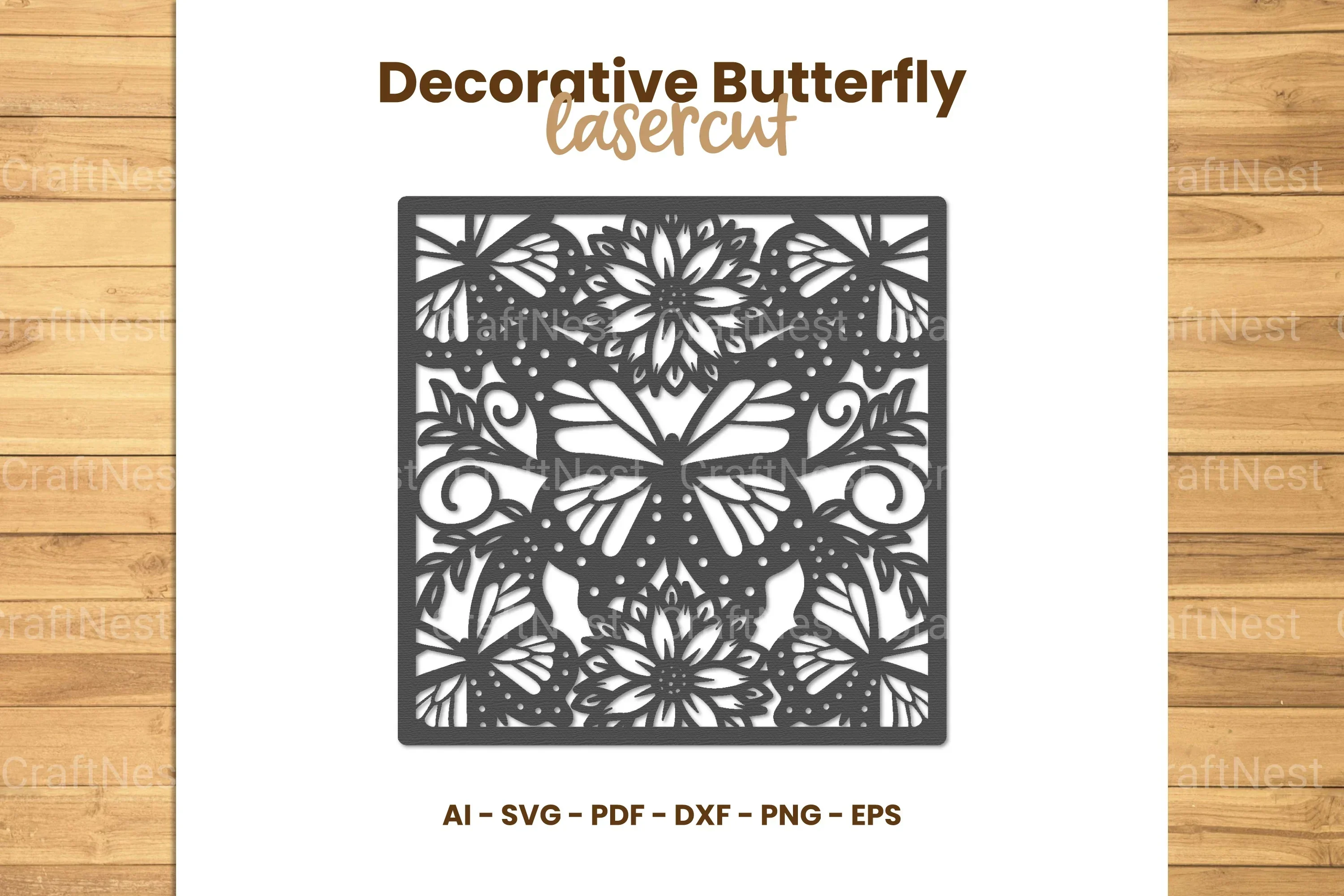 Decorative Butterfly Lasercut SVG Bundle