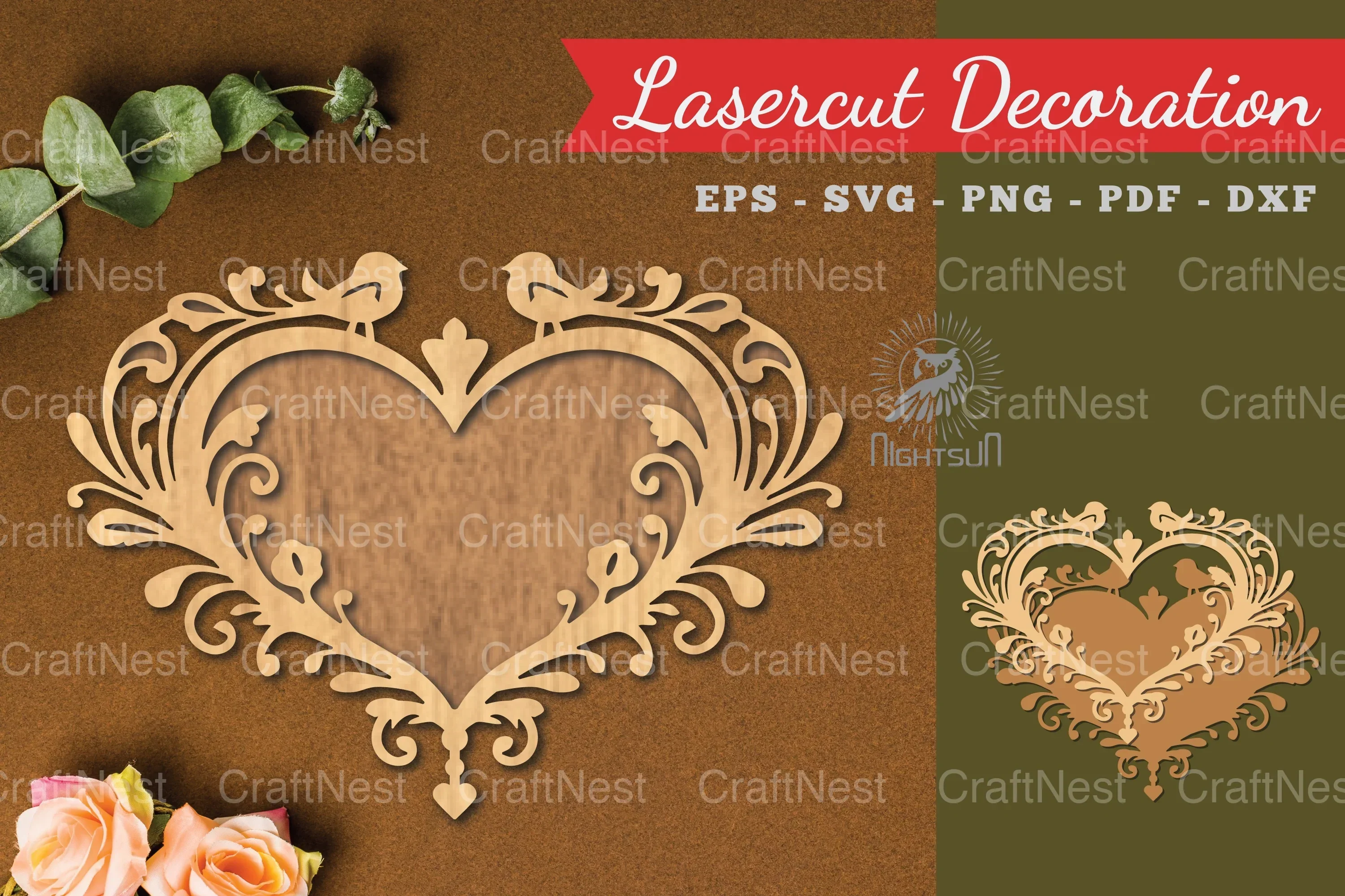 Decorative Heart Lasercut Decoration Clipart Bundle