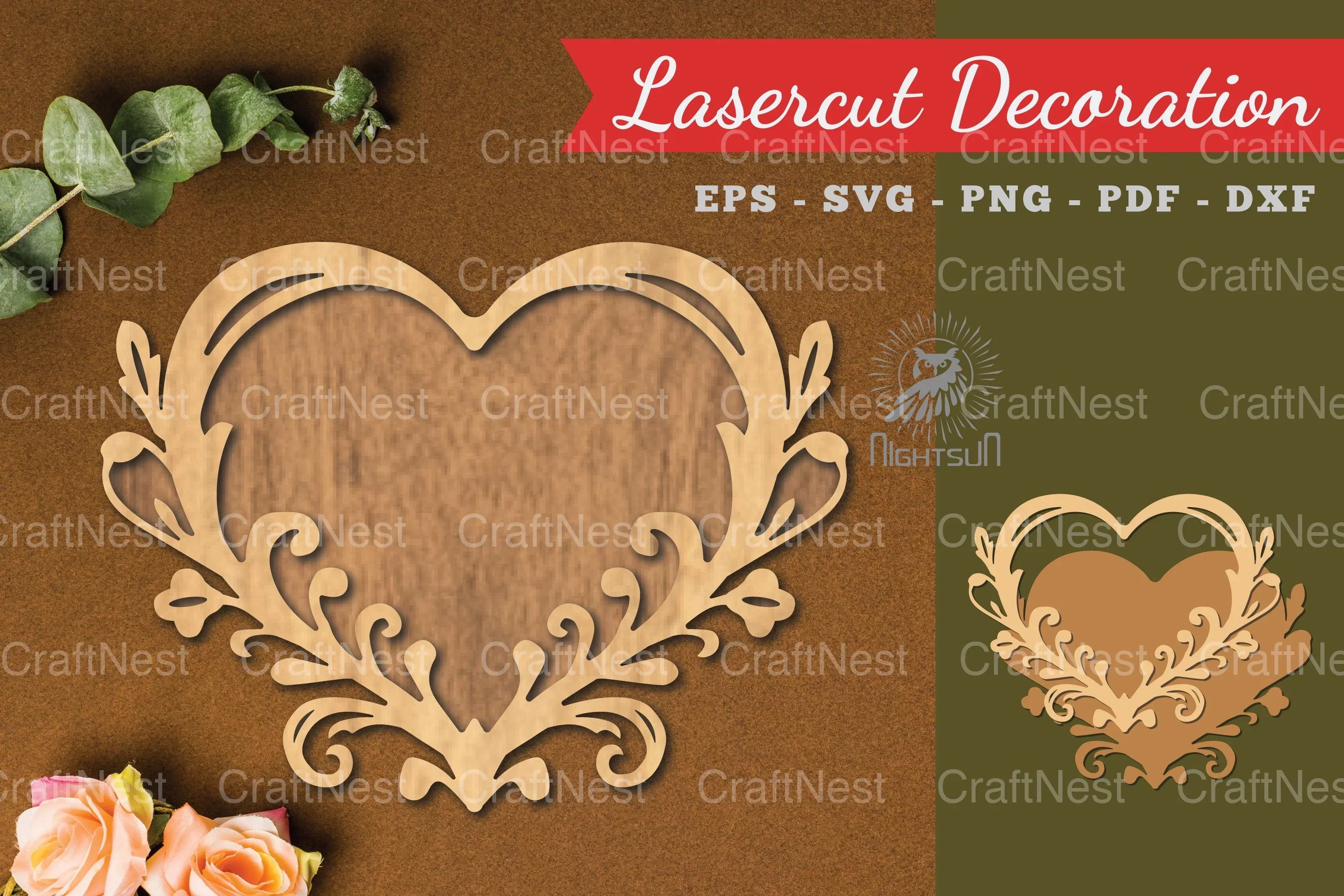 Decorative Heart Lasercut Decoration Clipart Bundle