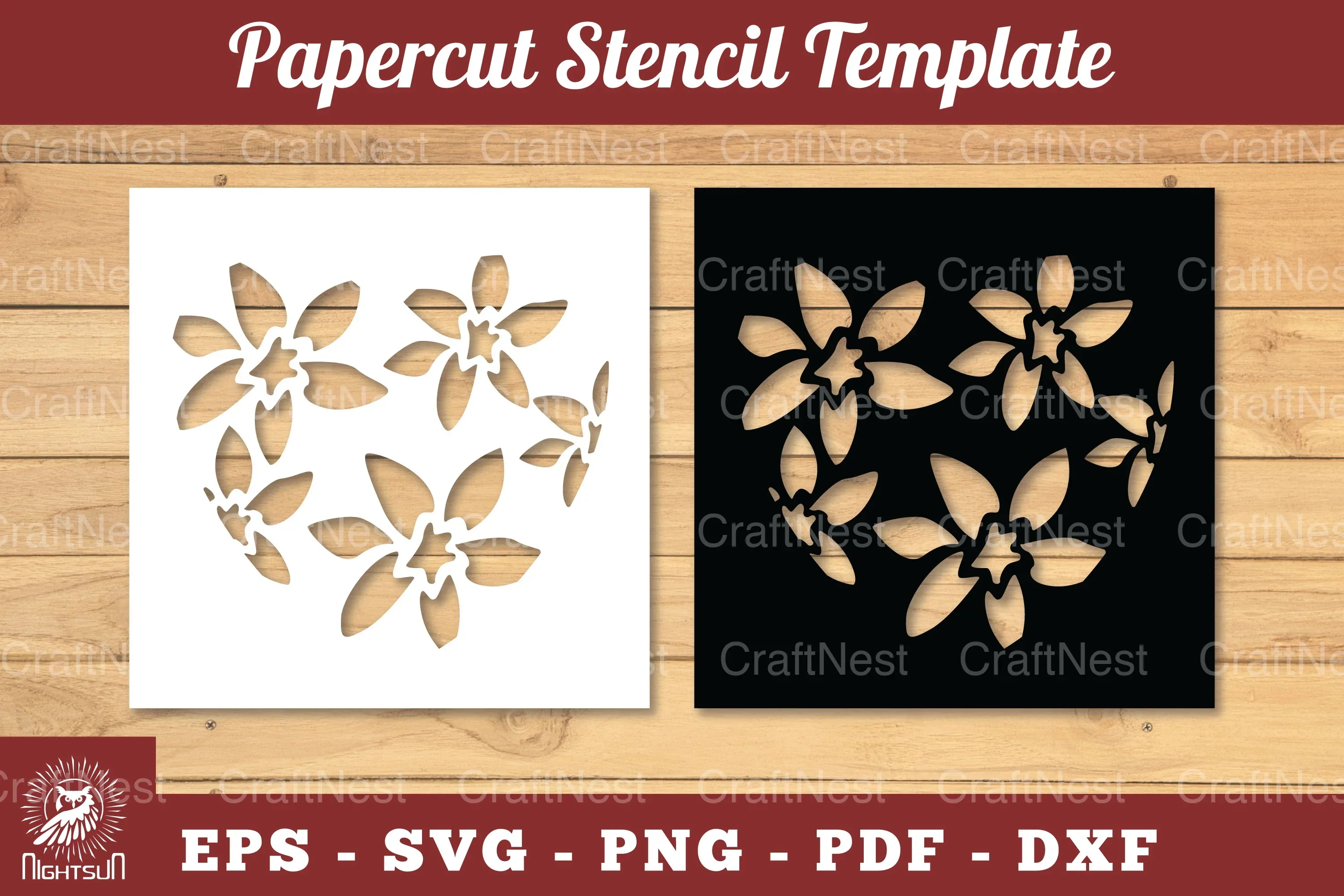 Decorative Heart Papercut Stencil Clipart Bundle