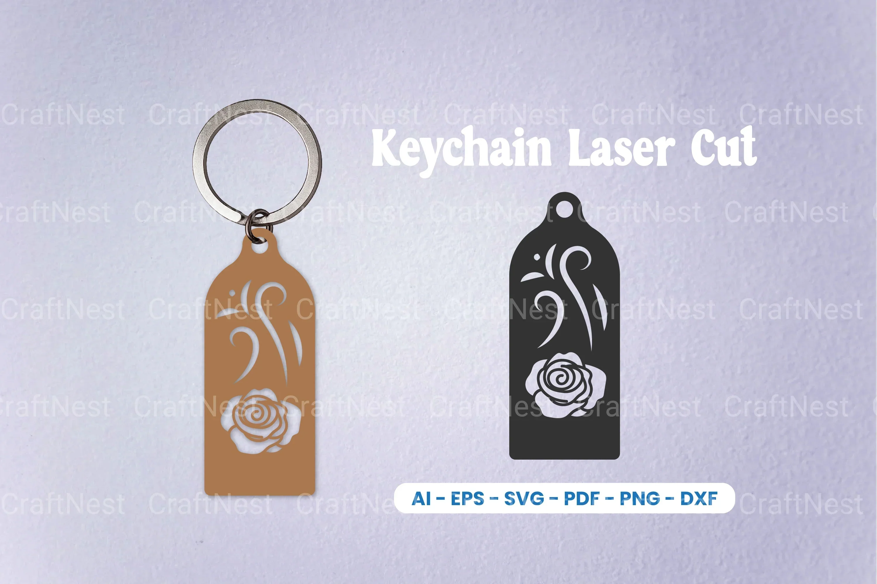 Decorative Laser Cut Keychain SVG Bundle