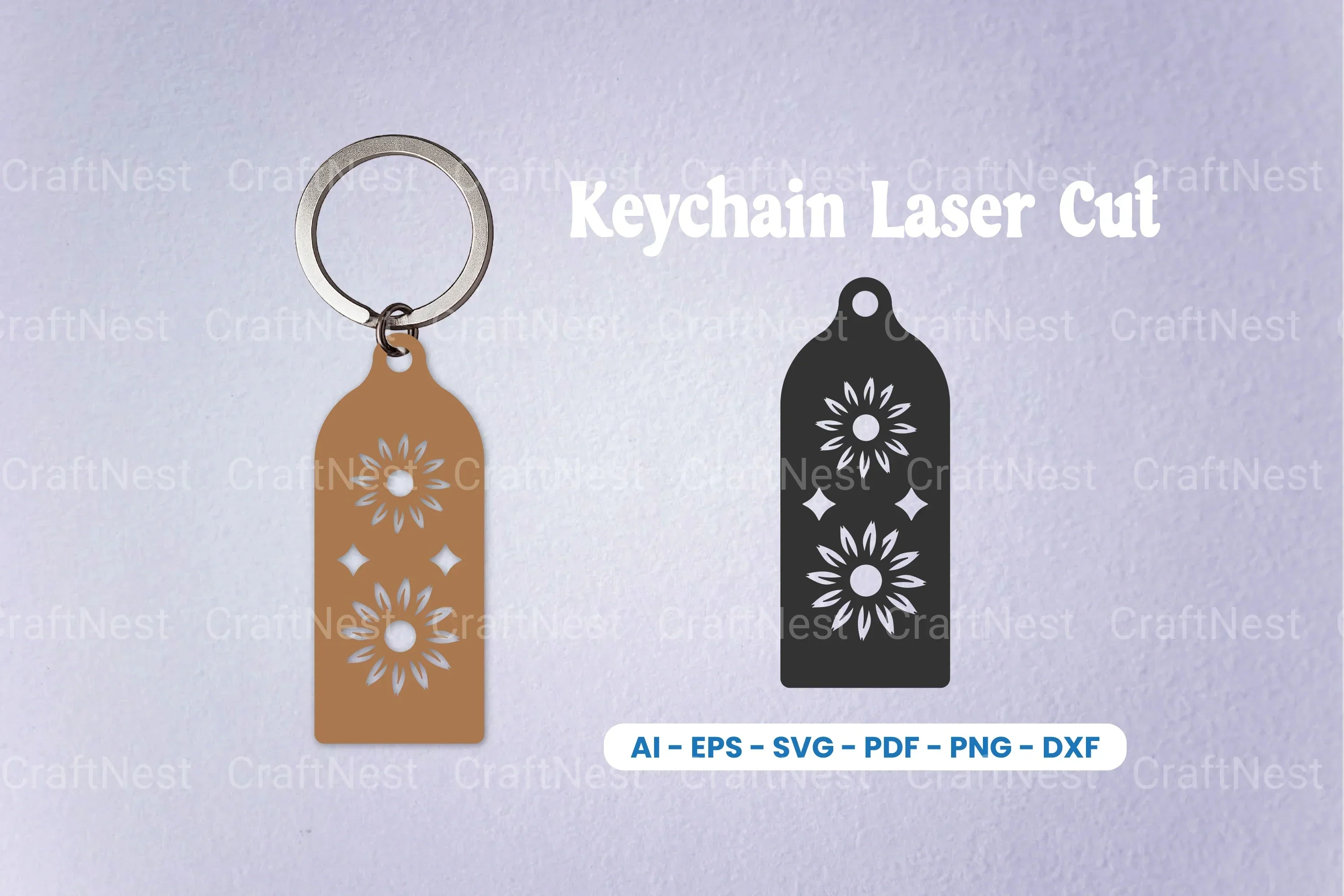 Decorative Laser Cut Keychain SVG Bundle