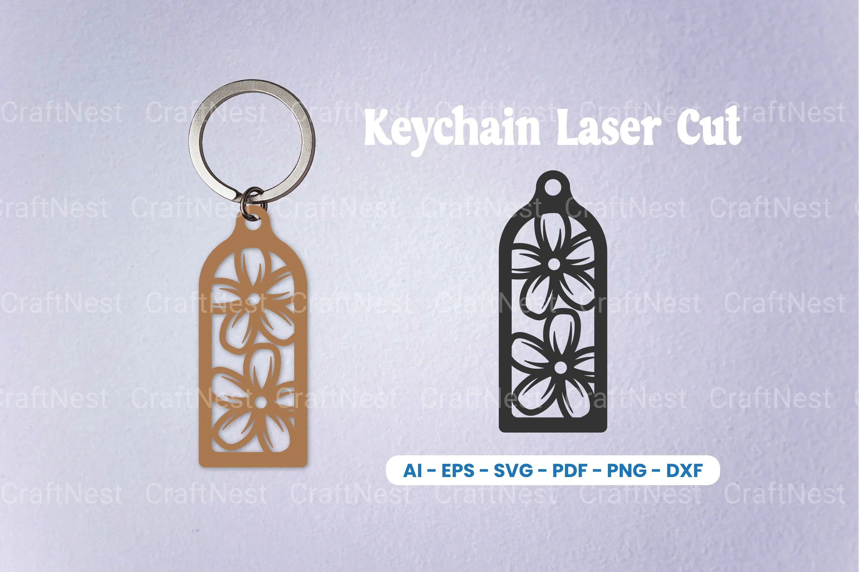 Decorative Laser Cut Keychain SVG Bundle