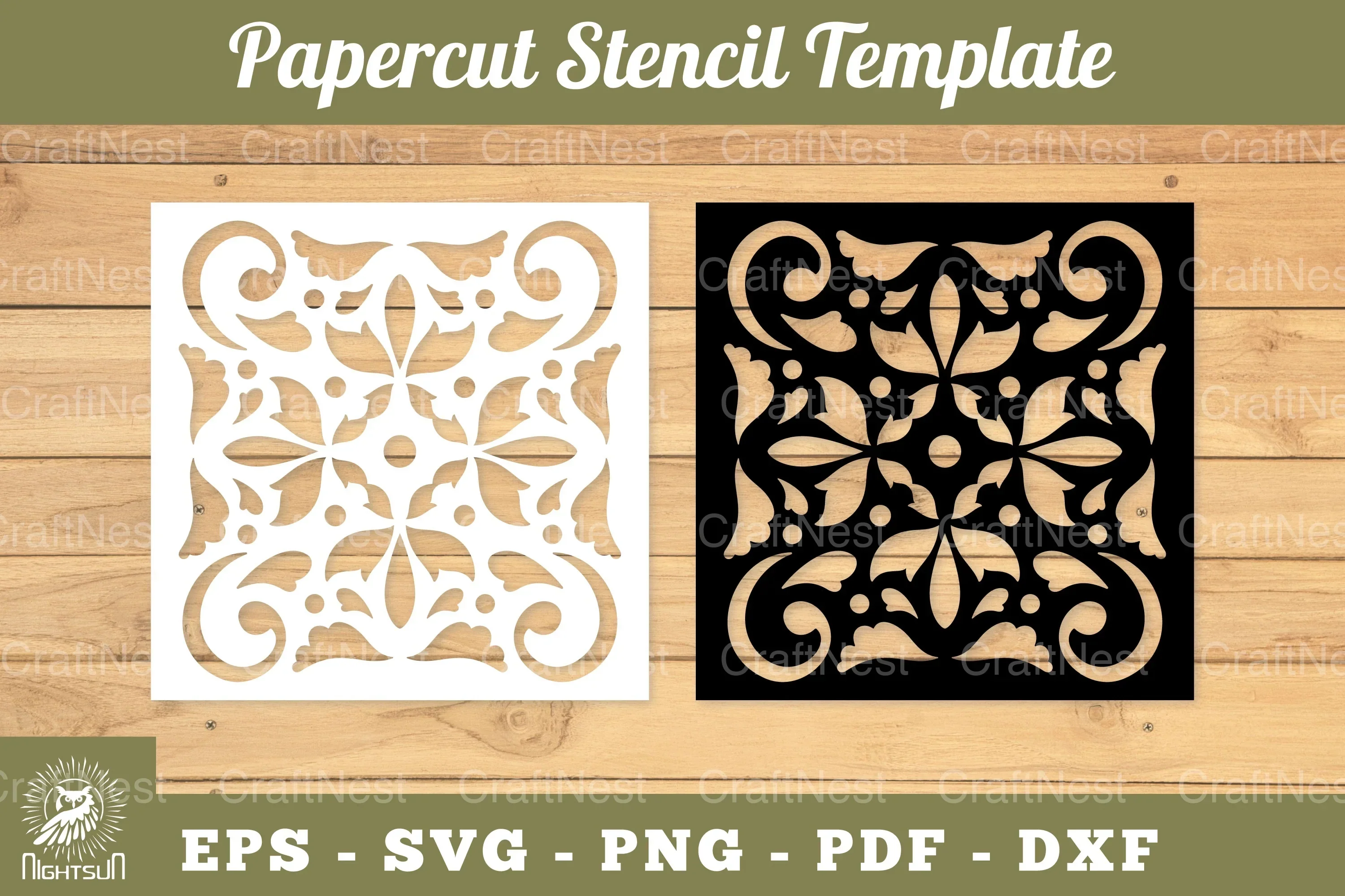 Decorative Paper Cut Stencil Clipart Bundle