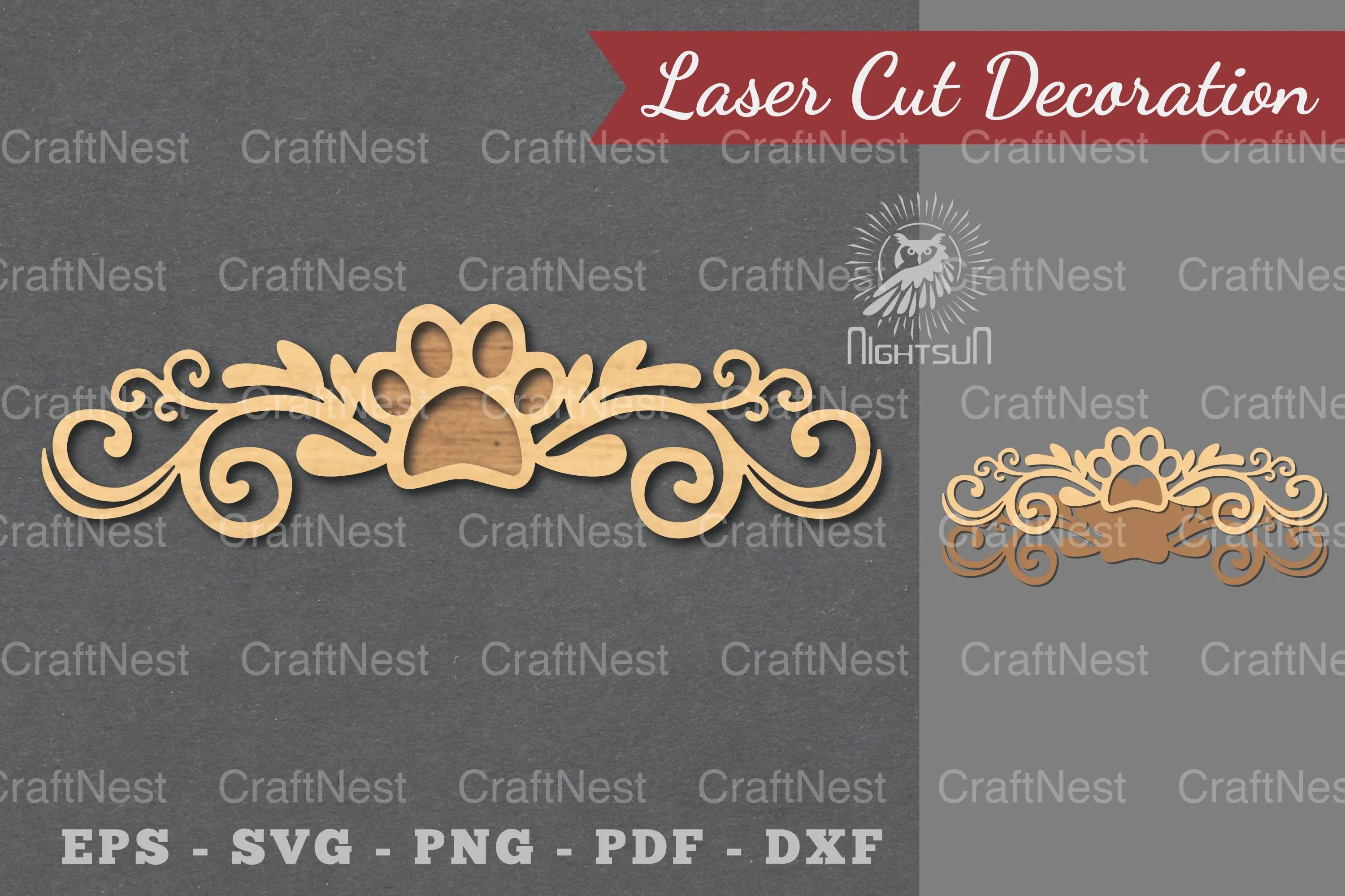 Decorative Paw Laser Cut Decoration Bundle