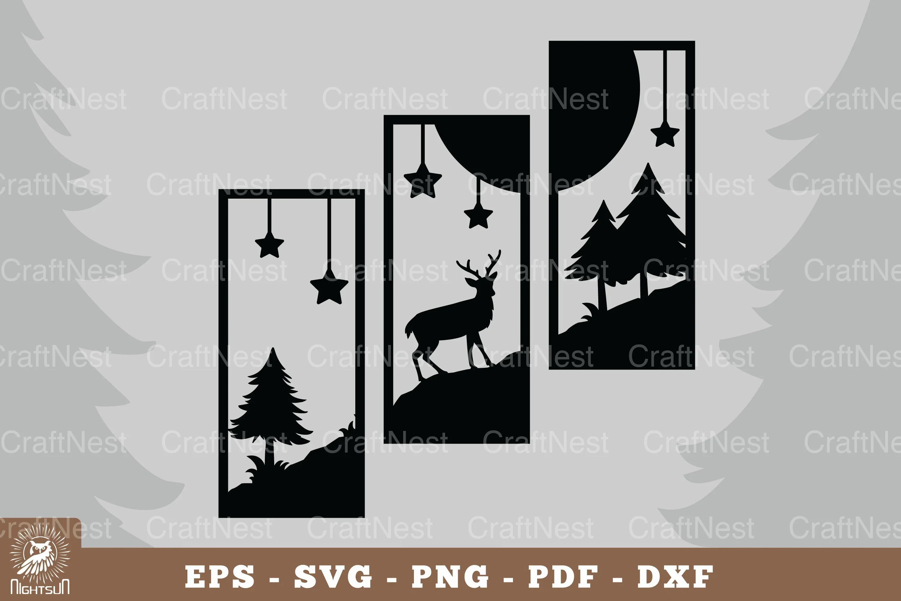Deer in the Forest Home Decor Clipart Bundle