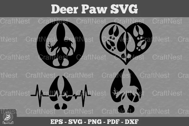 Deer Paw SVG Animal Clipart Bundle