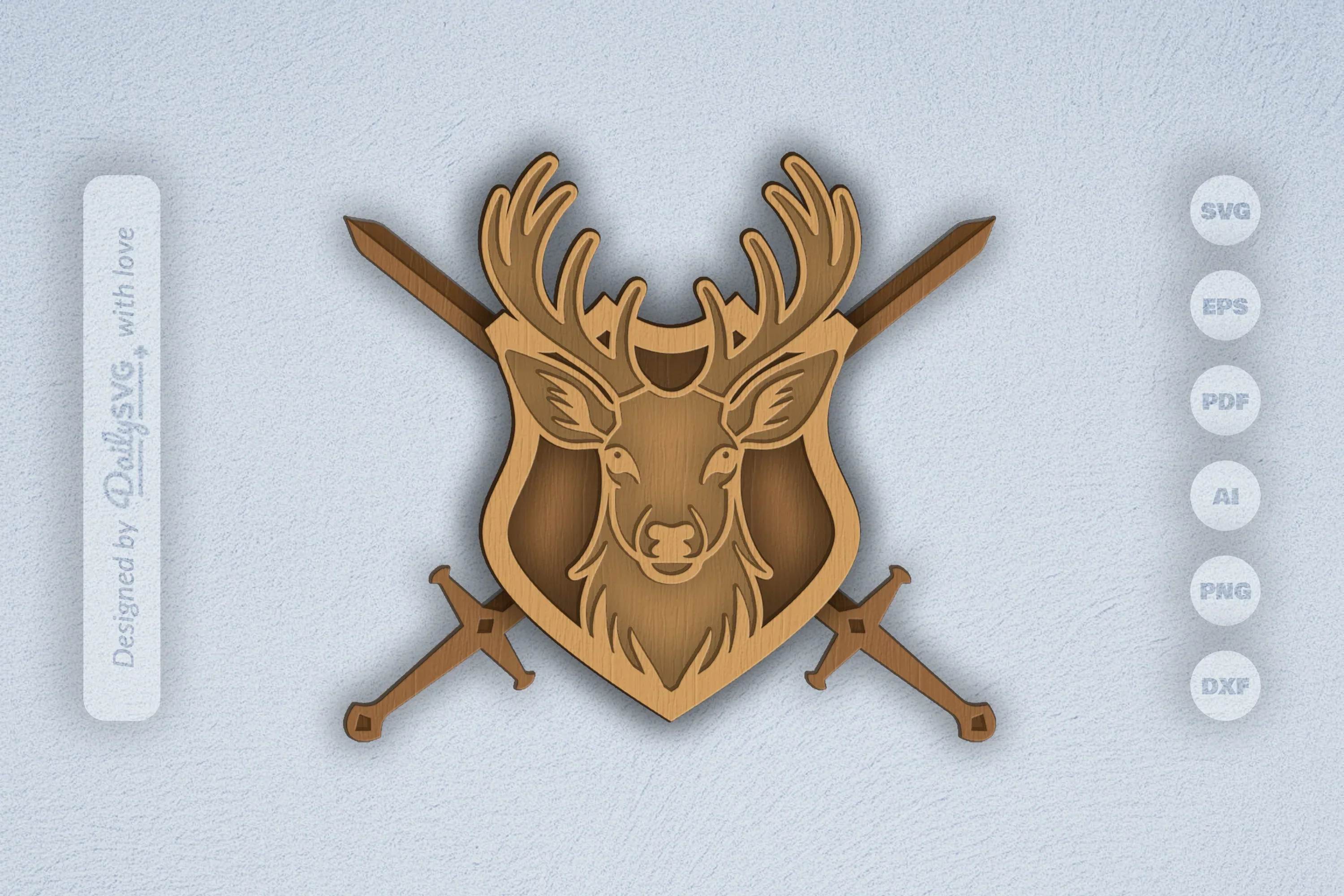 Deer Shield Laser Cut SVG Bundle