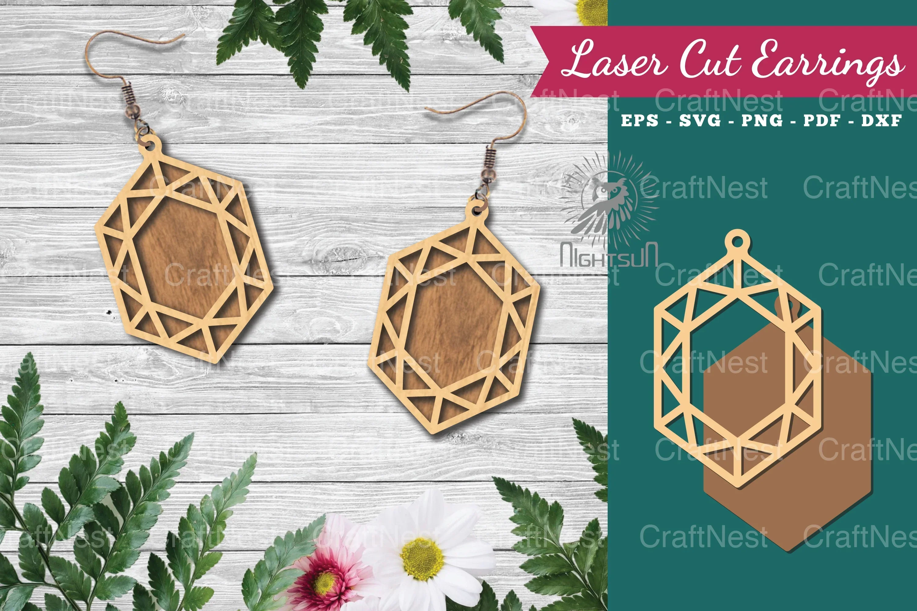 Diamond Laser Cut Earrings Clipart Bundle