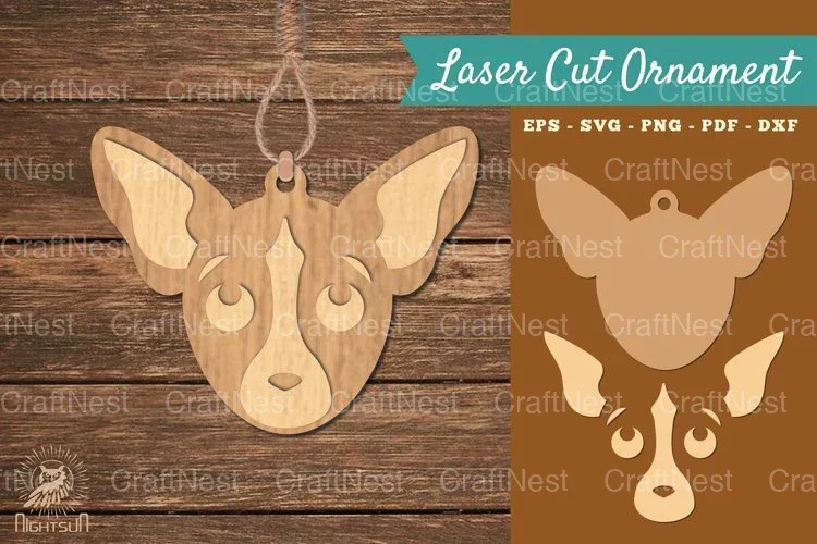 Dog Head Laser Cut Ornament Clipart Bundle