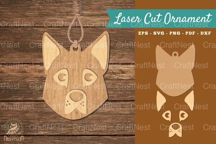 Dog Head Laser Cut Ornament Clipart Bundle