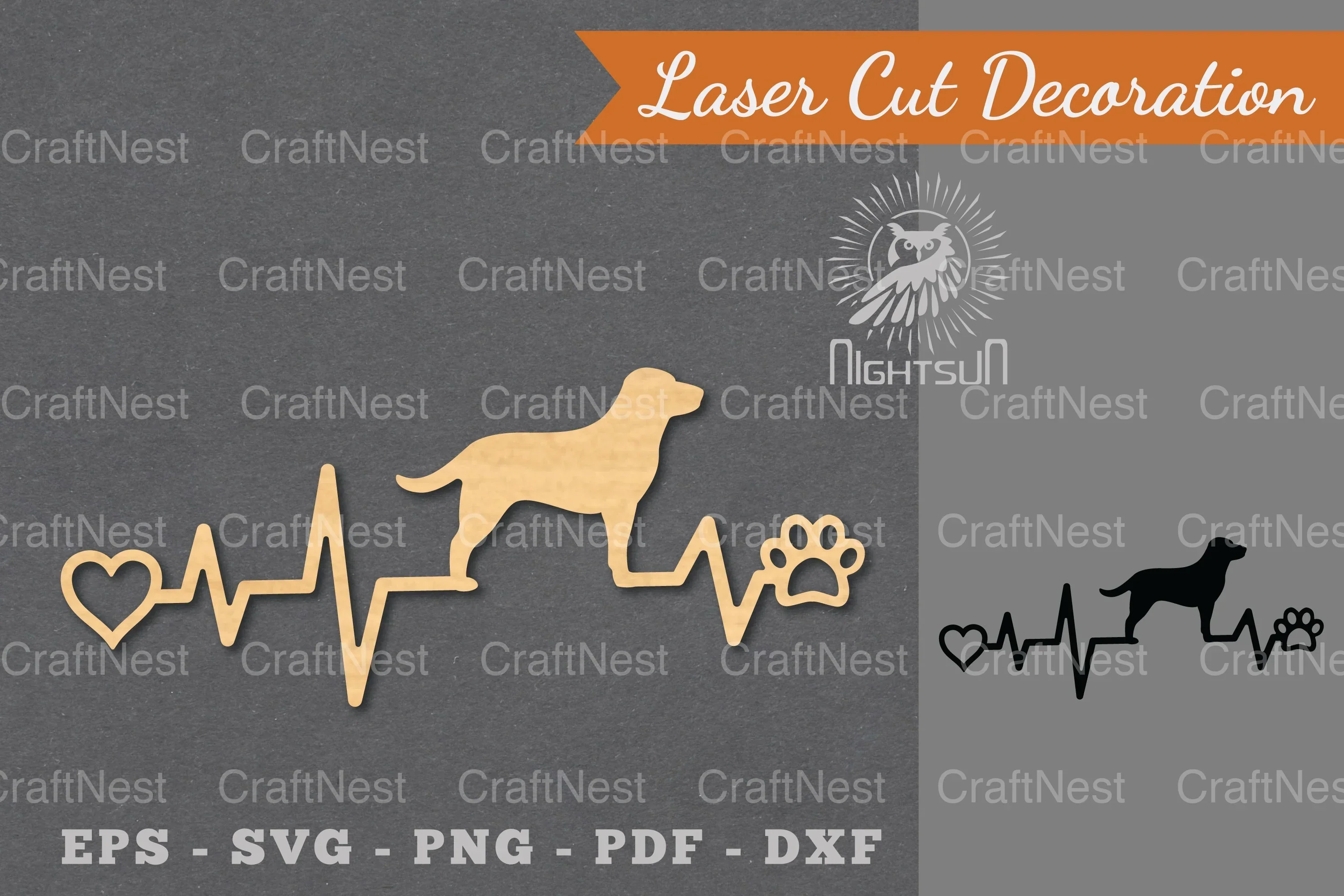 Dog Heartbeat Laser Cut Decoration Bundle