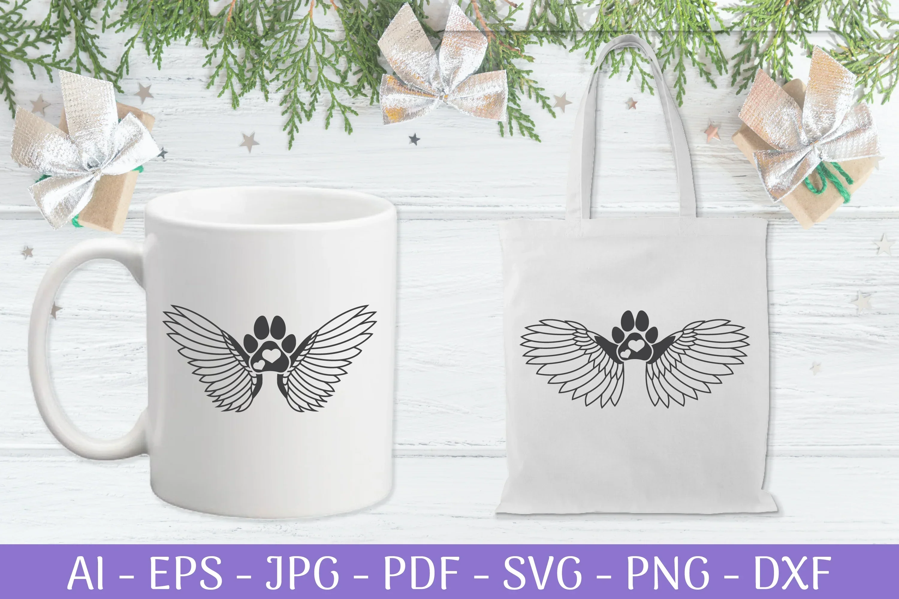 Dog Love Angel Wings SVG Bundle - Image 3