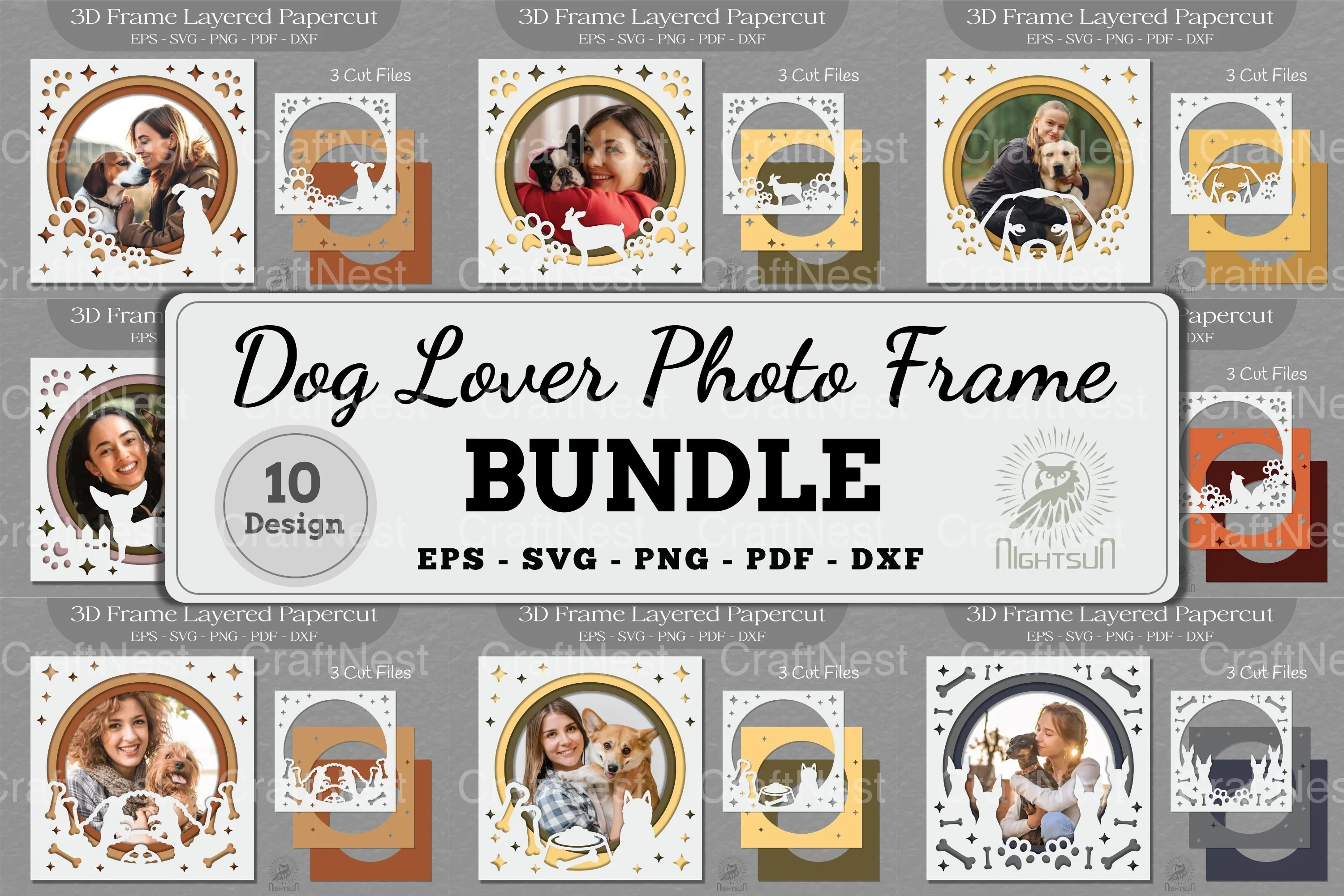 Dog Lover Photo Frame Clipart Bundle