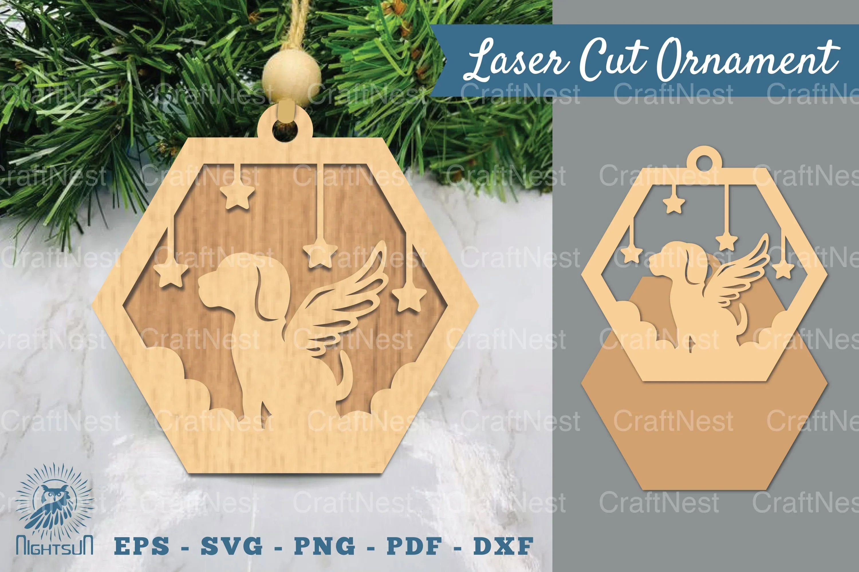 Dog Memorial Laser Cut Ornament Clipart Bundle