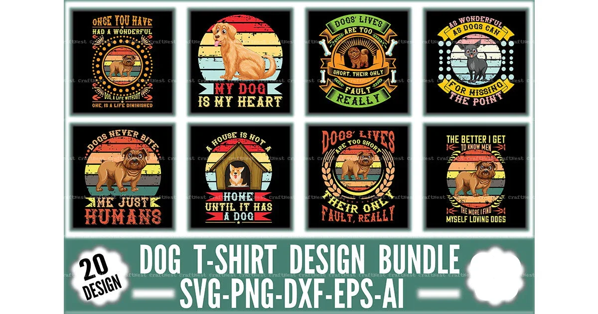 Dog T-Shirt Design SVG Bundle