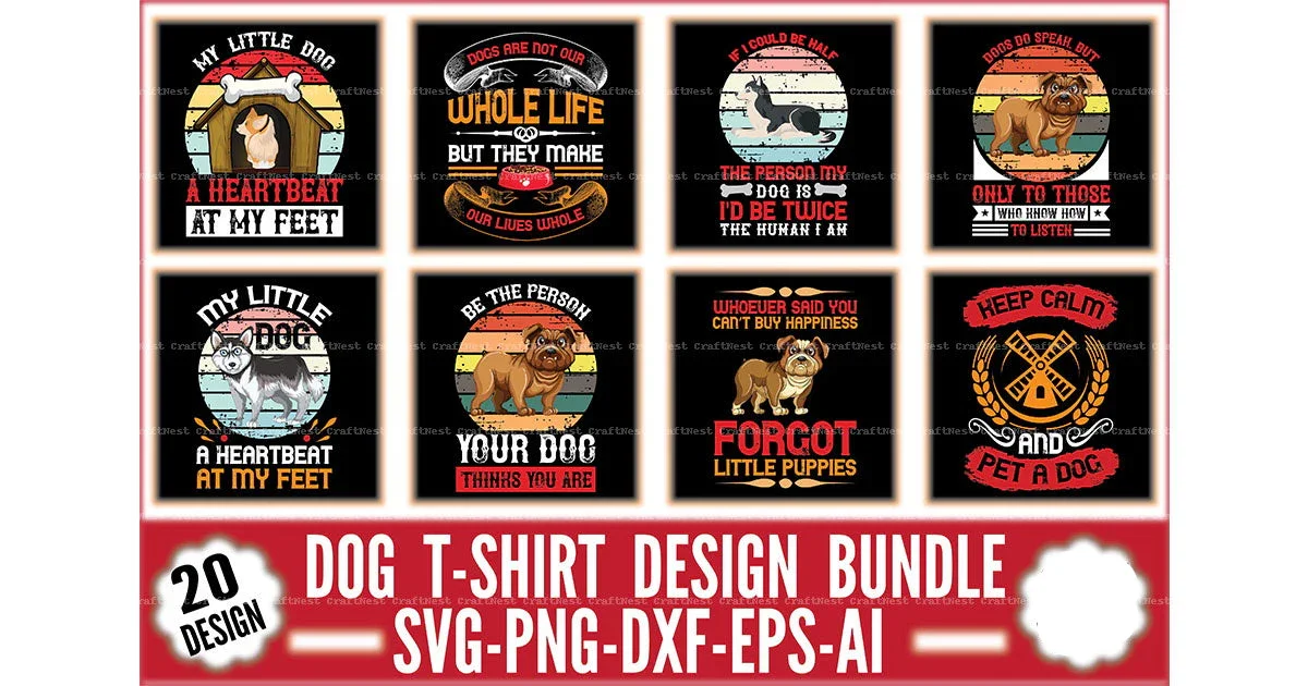 Dog T-Shirt Design SVG Bundle