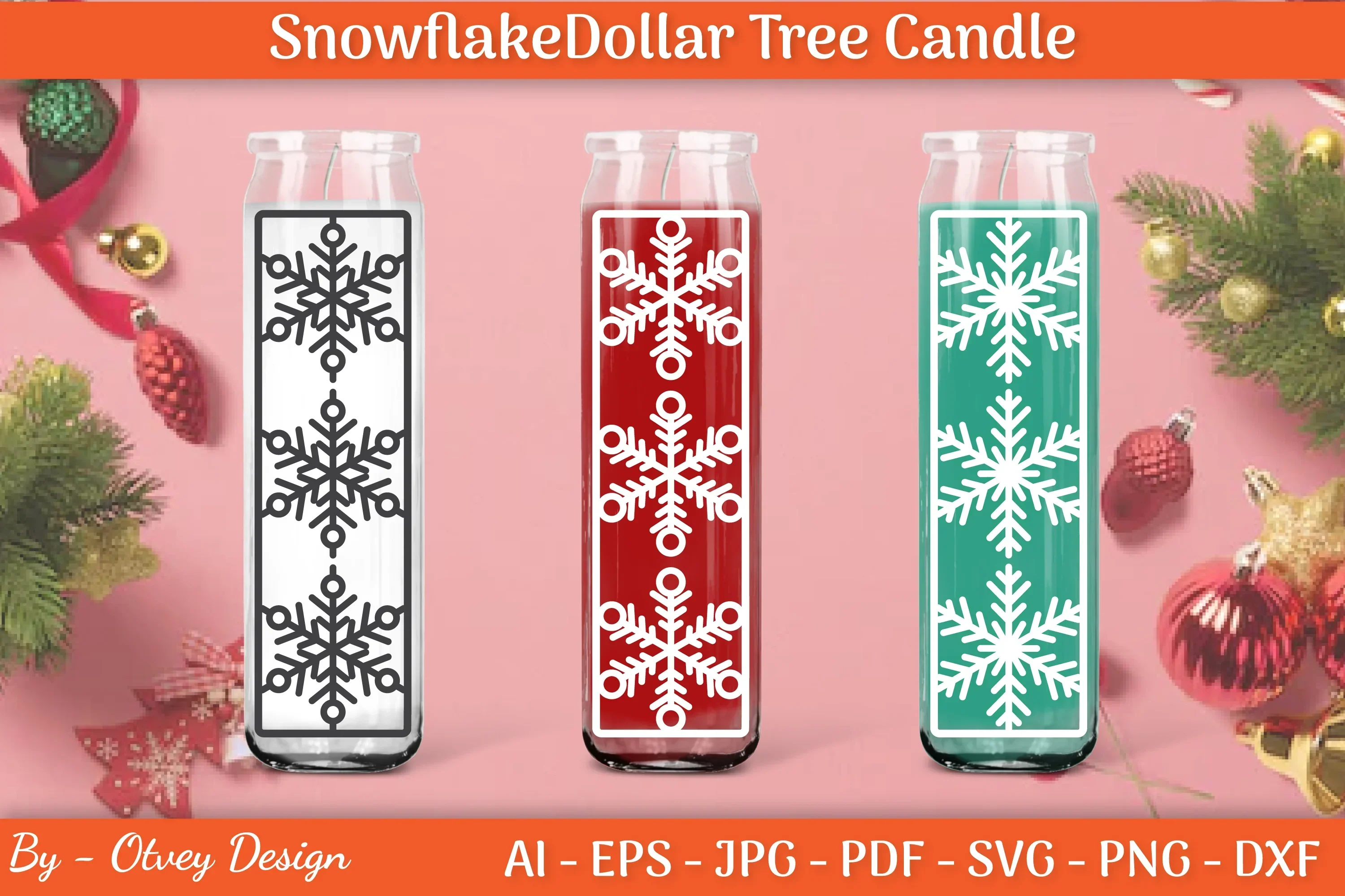 Dollar Candle Tree Snowflake SVG Bundle