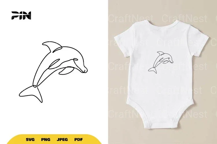 Dolphin Continuous Line Clipart Bundle