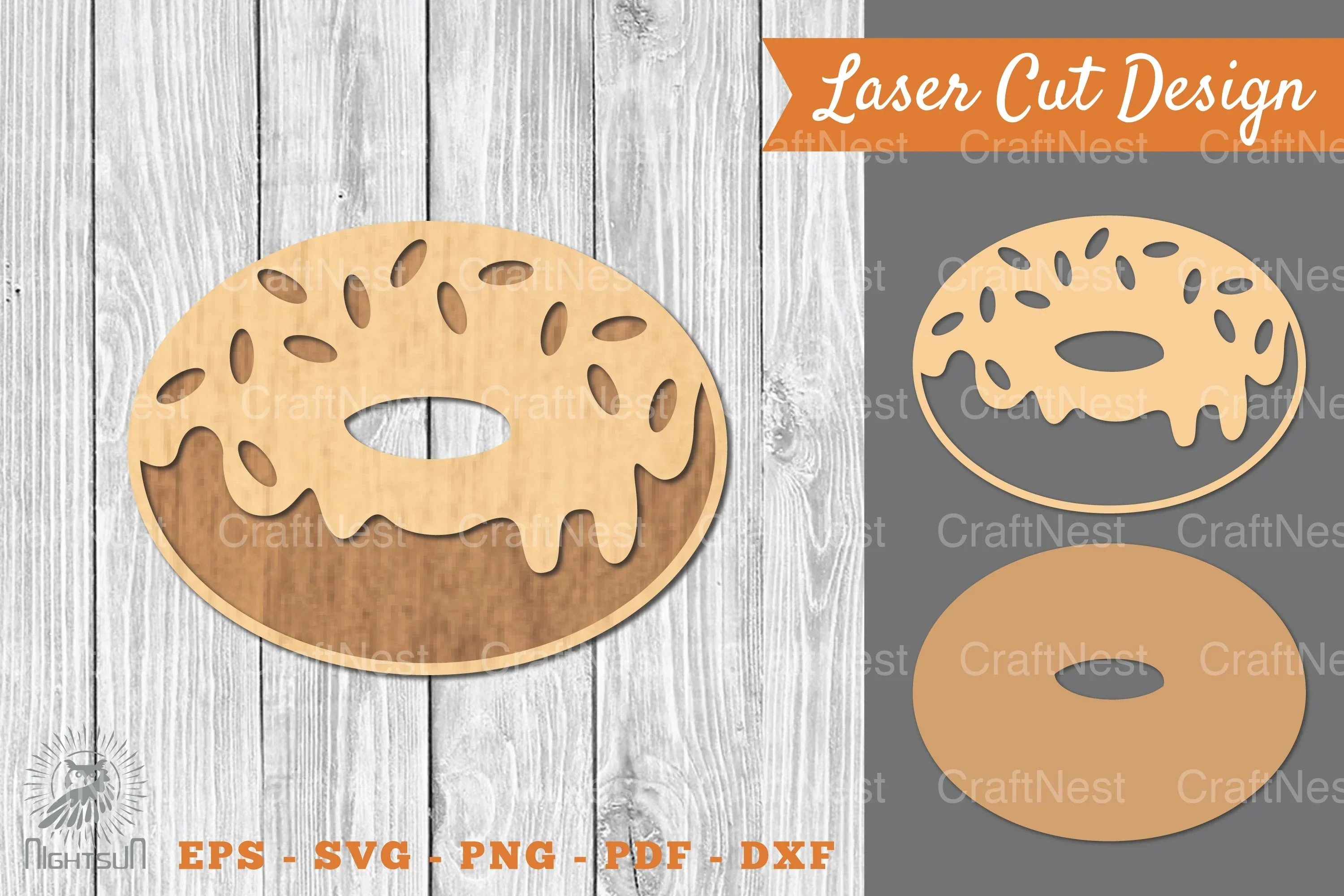 Donut Laser Cut Decoration Clipart Bundle