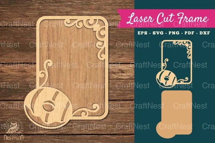 Donut Laser Cut Frame Clipart Bundle