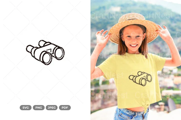 Doodle Binocular Camping Clipart Bundle