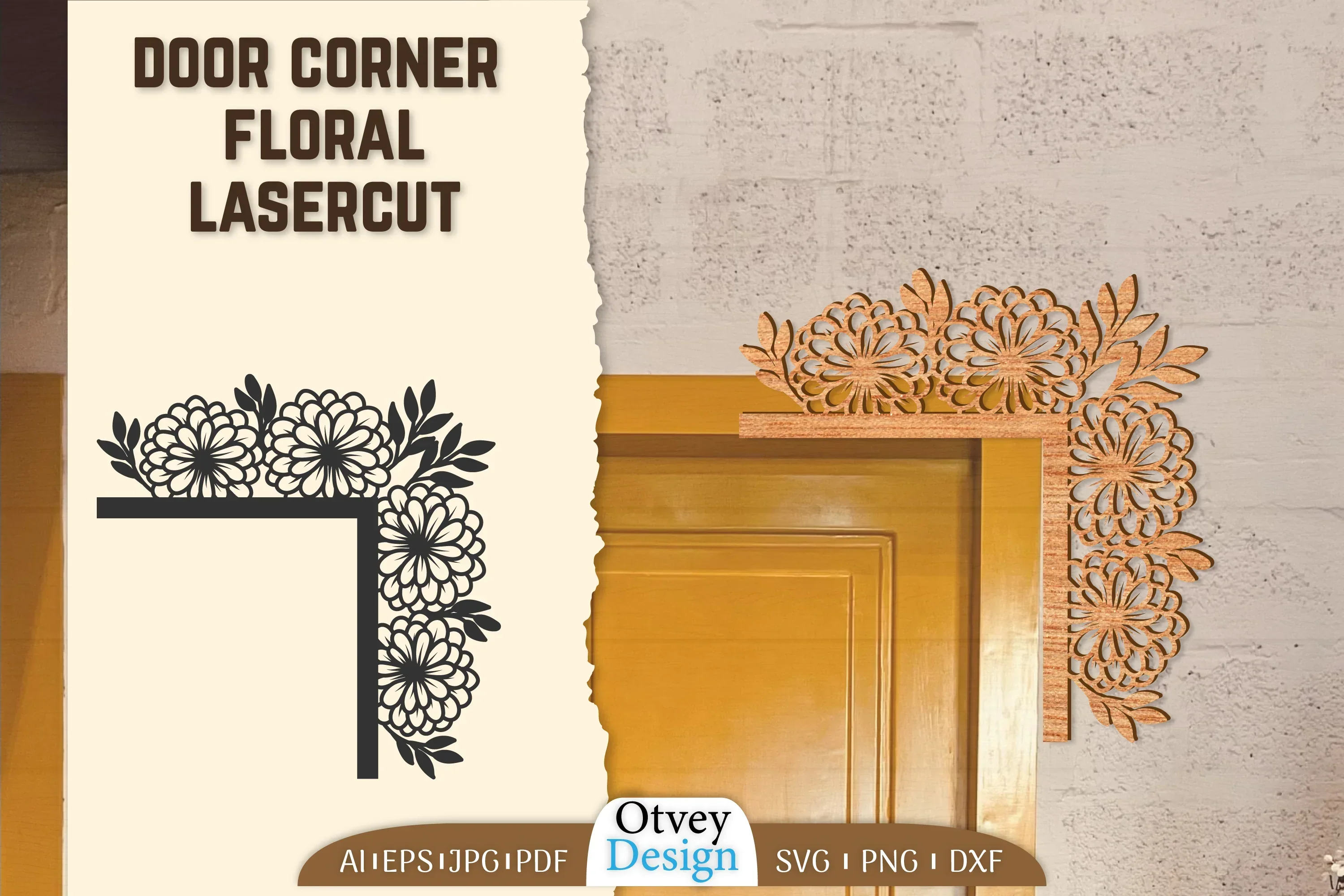 Door Corner Floral Lasercut SVG Bundle