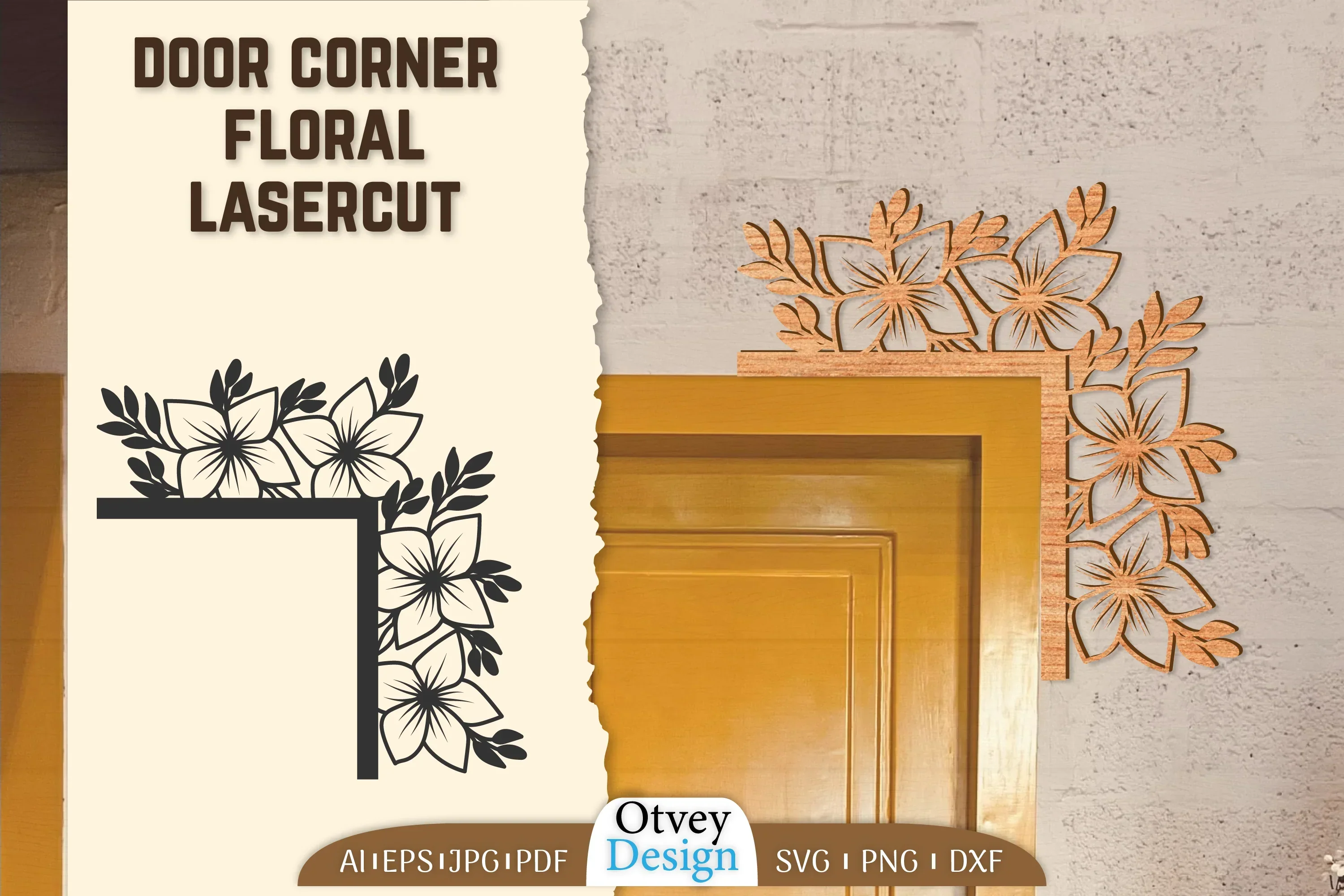 Door Corner Floral Lasercut SVG Bundle