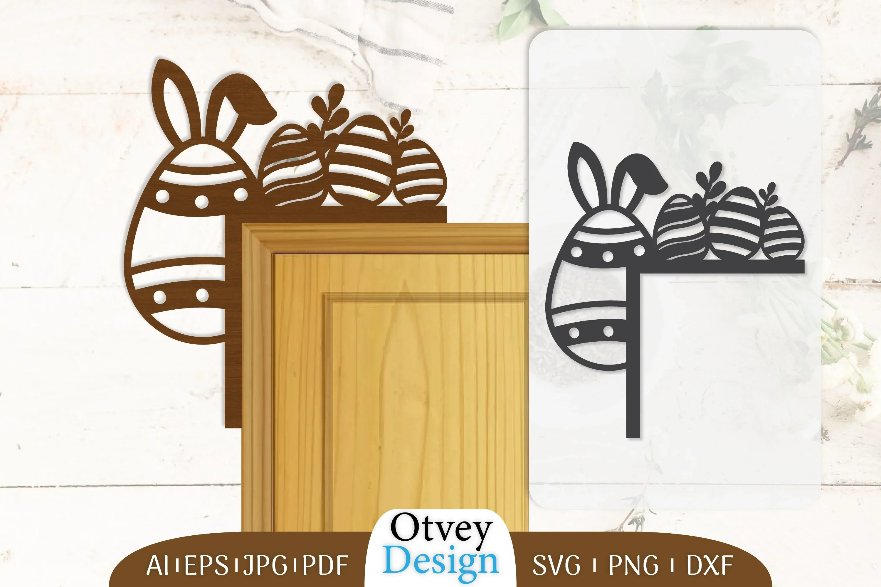 Door Corner Happy Easter Egg Lasercut SVG Bundle