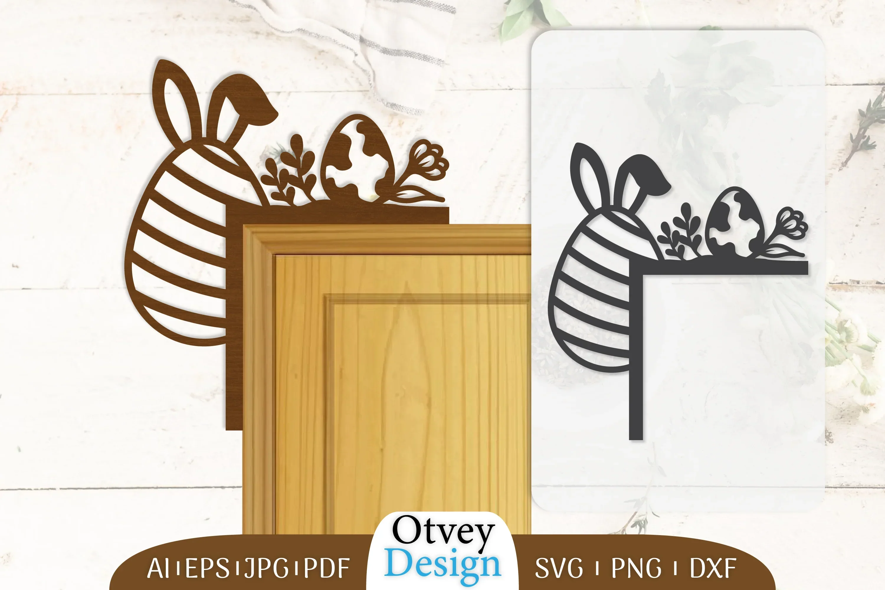 Door Corner Happy Easter Egg Lasercut SVG Bundle