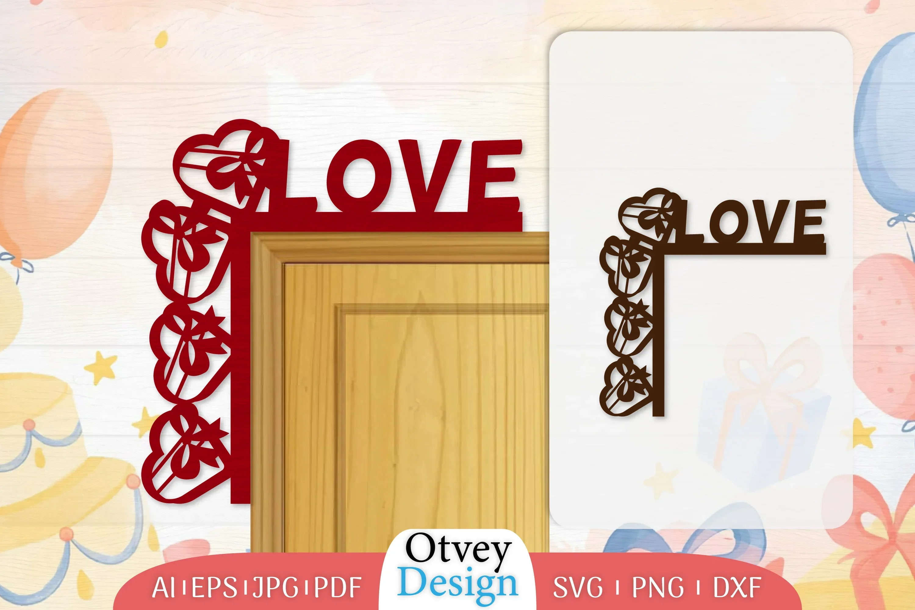 Door Corner Valentine Lasercut SVG Bundle
