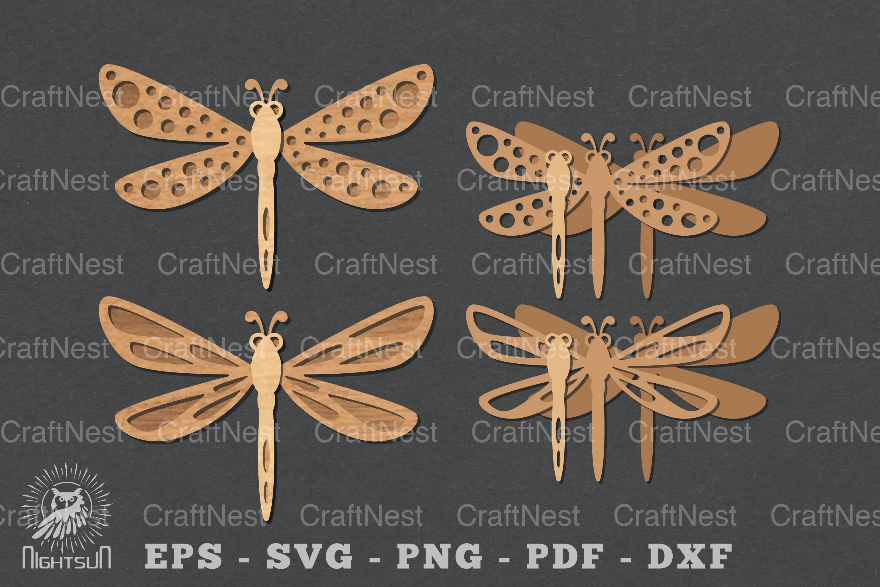 Dragonfly Laser Cut Clipart Bundle