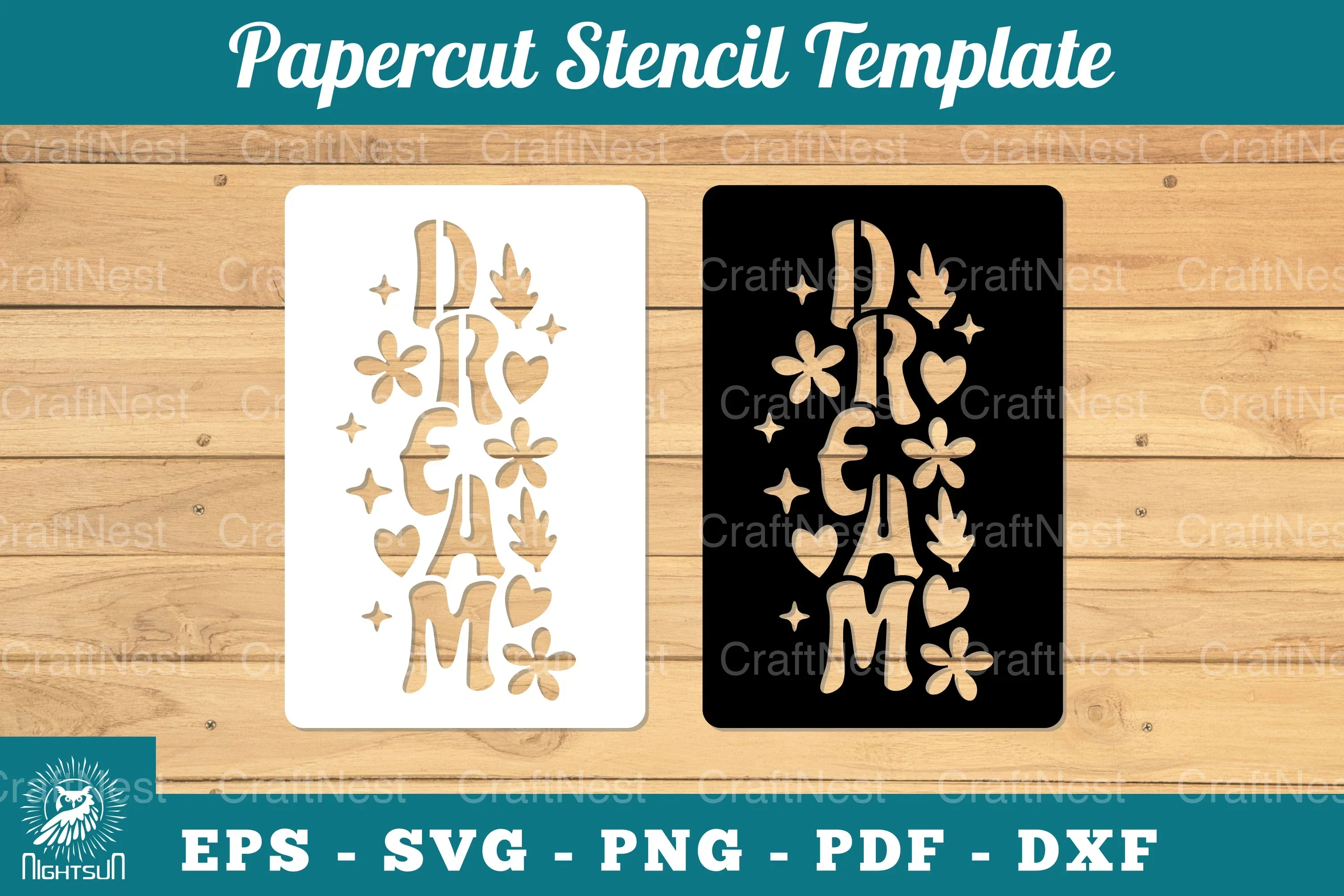 Dream Papercut Stencil Clipart Bundle