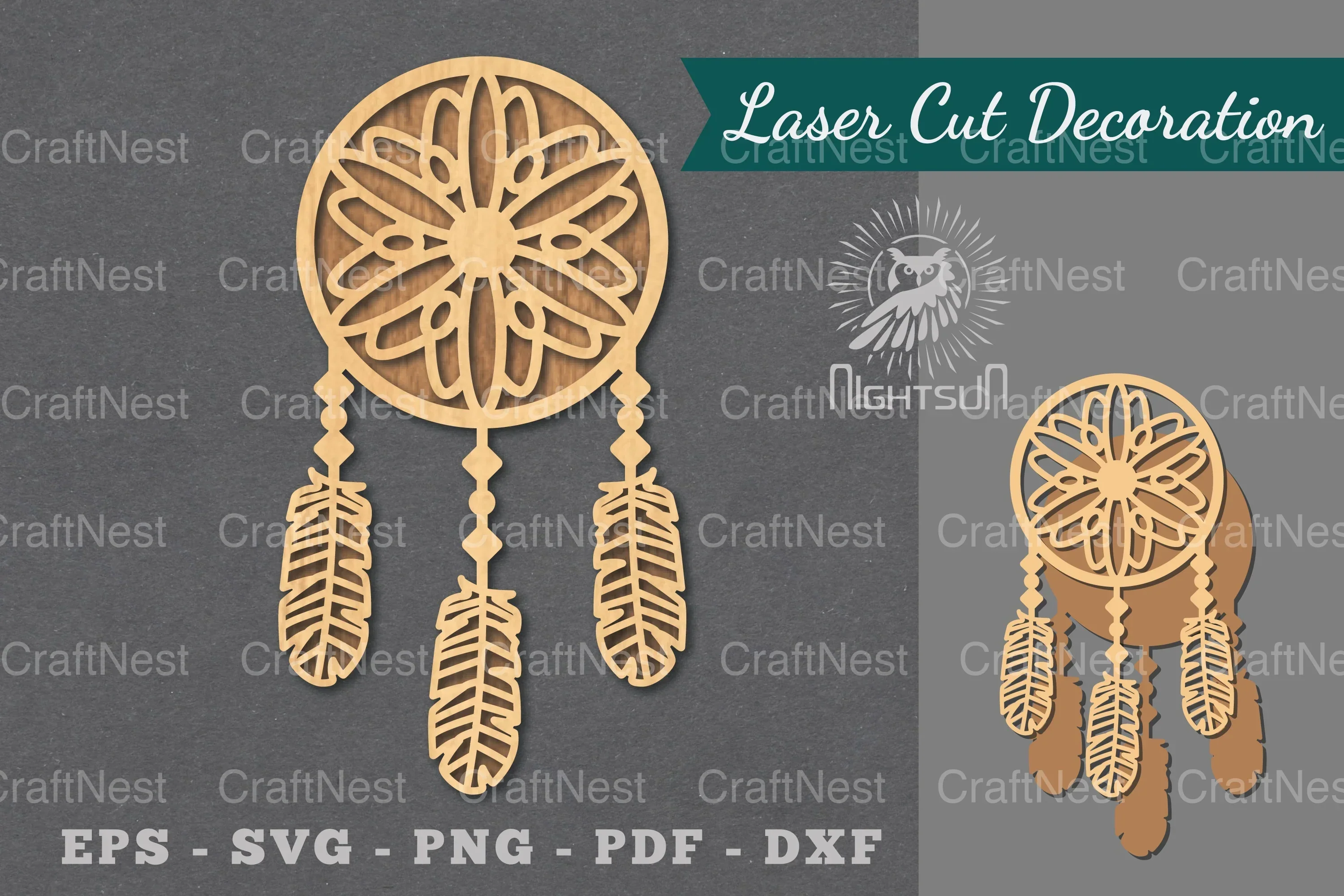 Dreamcatcher Laser Cut Decoration Clipart Bundle