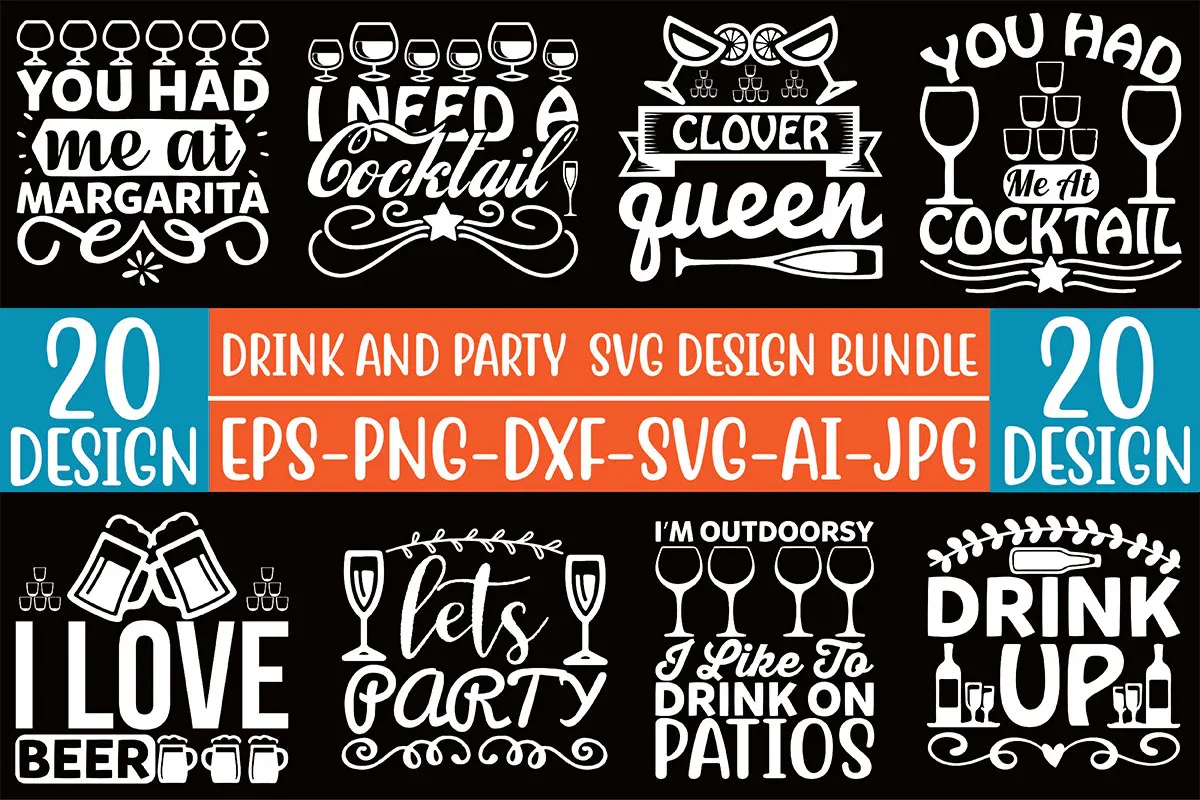 Drink And Party SVG Bundle - Image 2