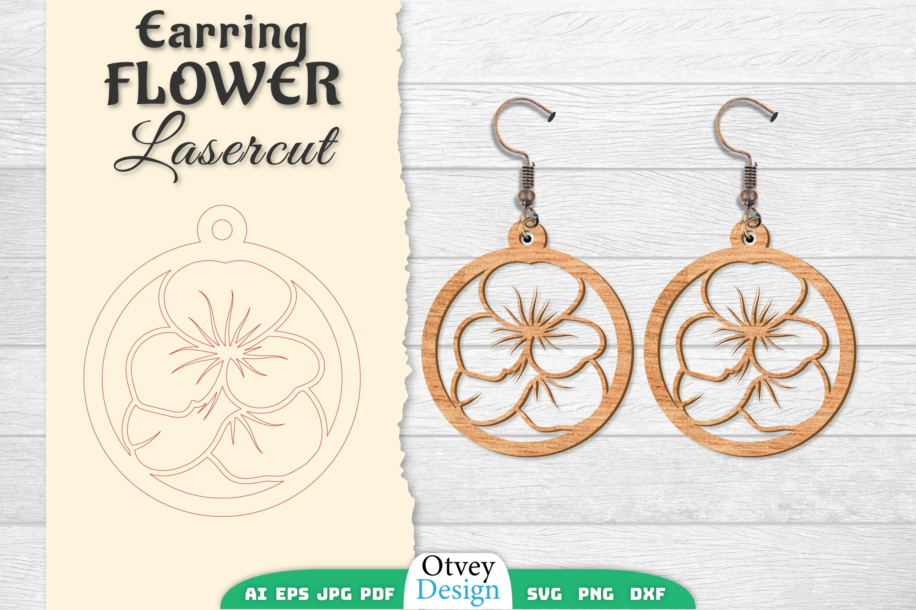 Earring Flower Lasercut SVG Bundle