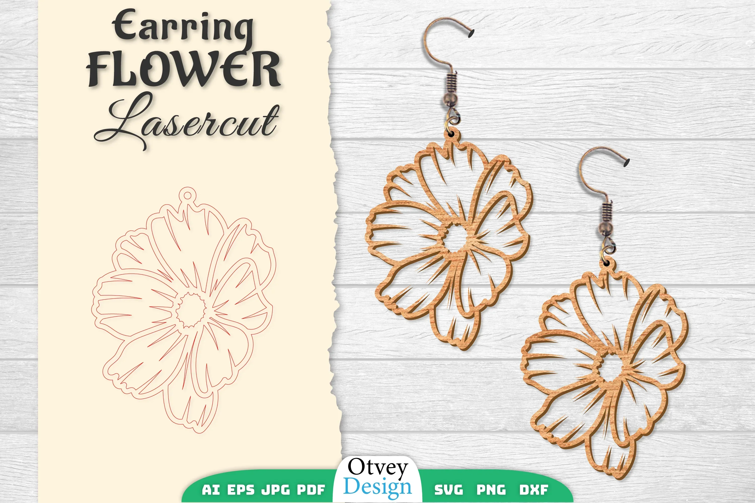 Earring Flower Lasercut SVG Bundle