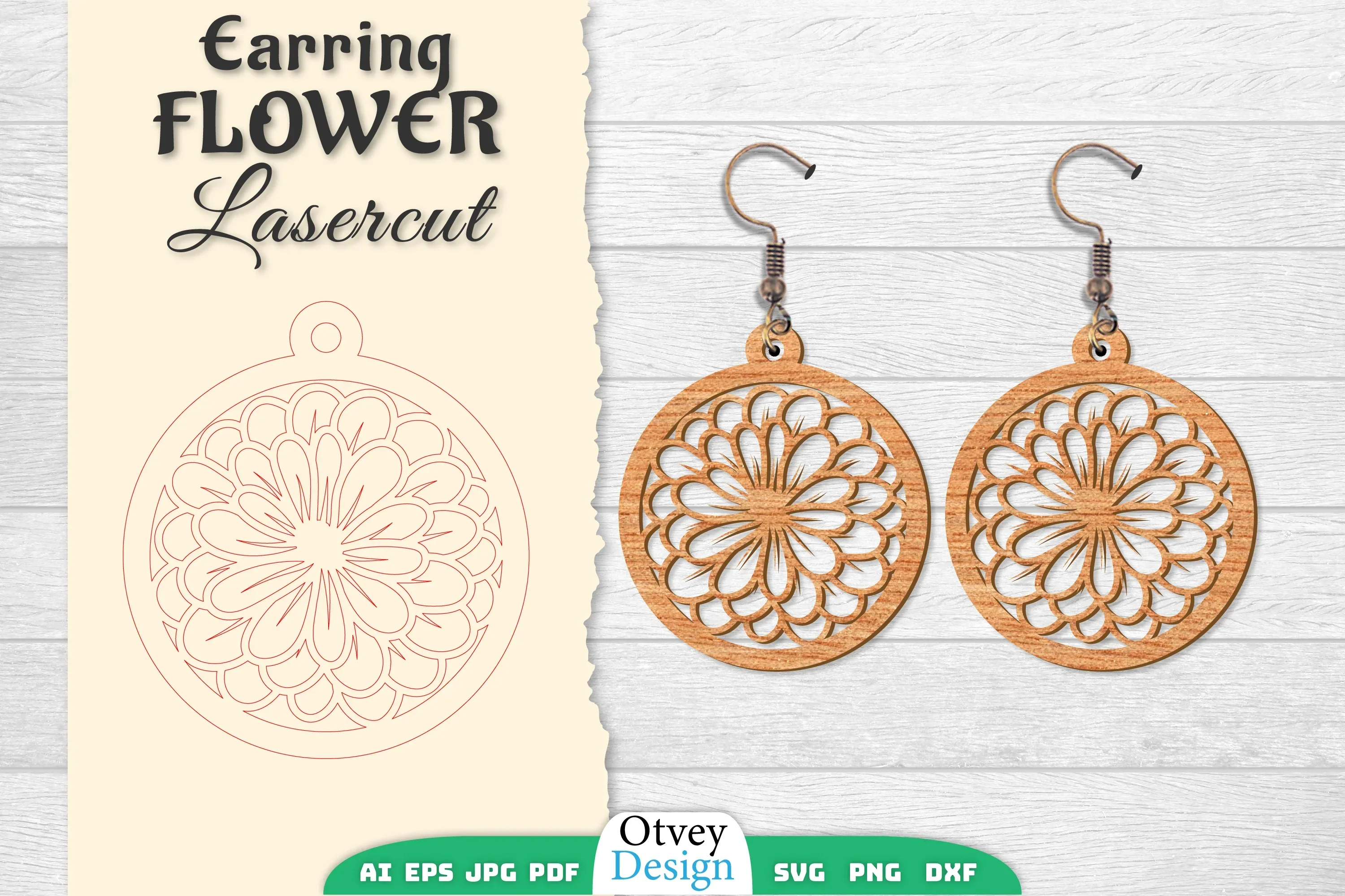 Earring Flower Lasercut SVG Bundle