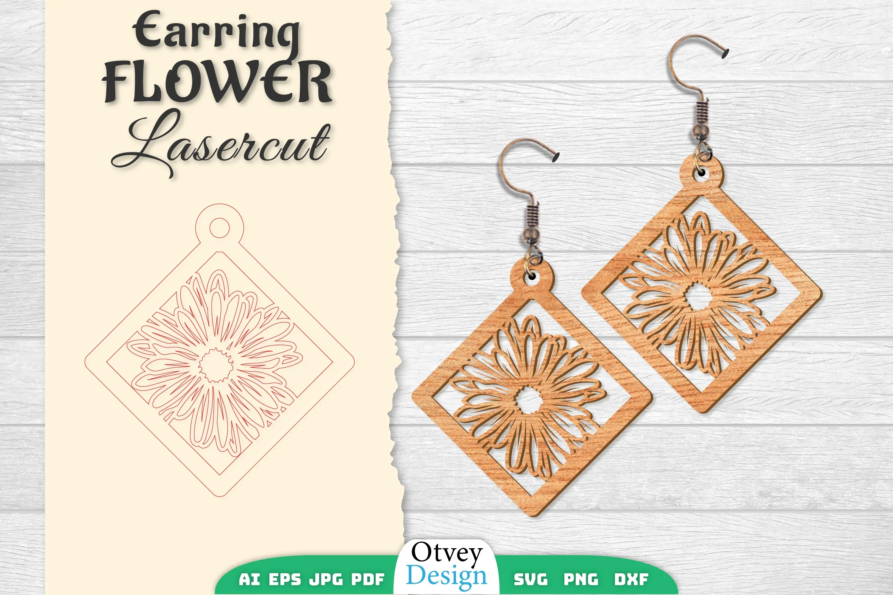 Earring Flower Lasercut SVG Bundle