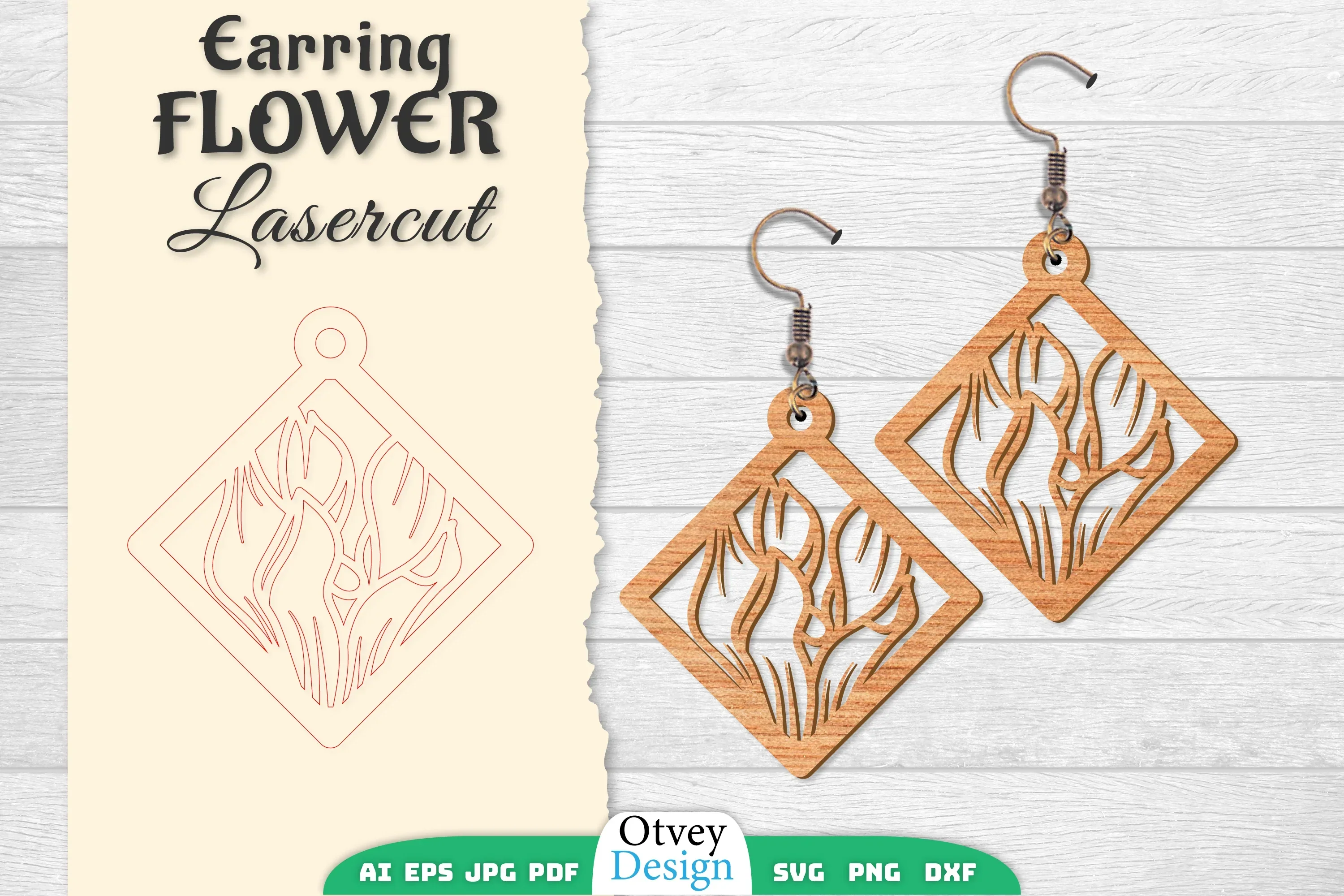 Earring Flower Lasercut SVG Bundle