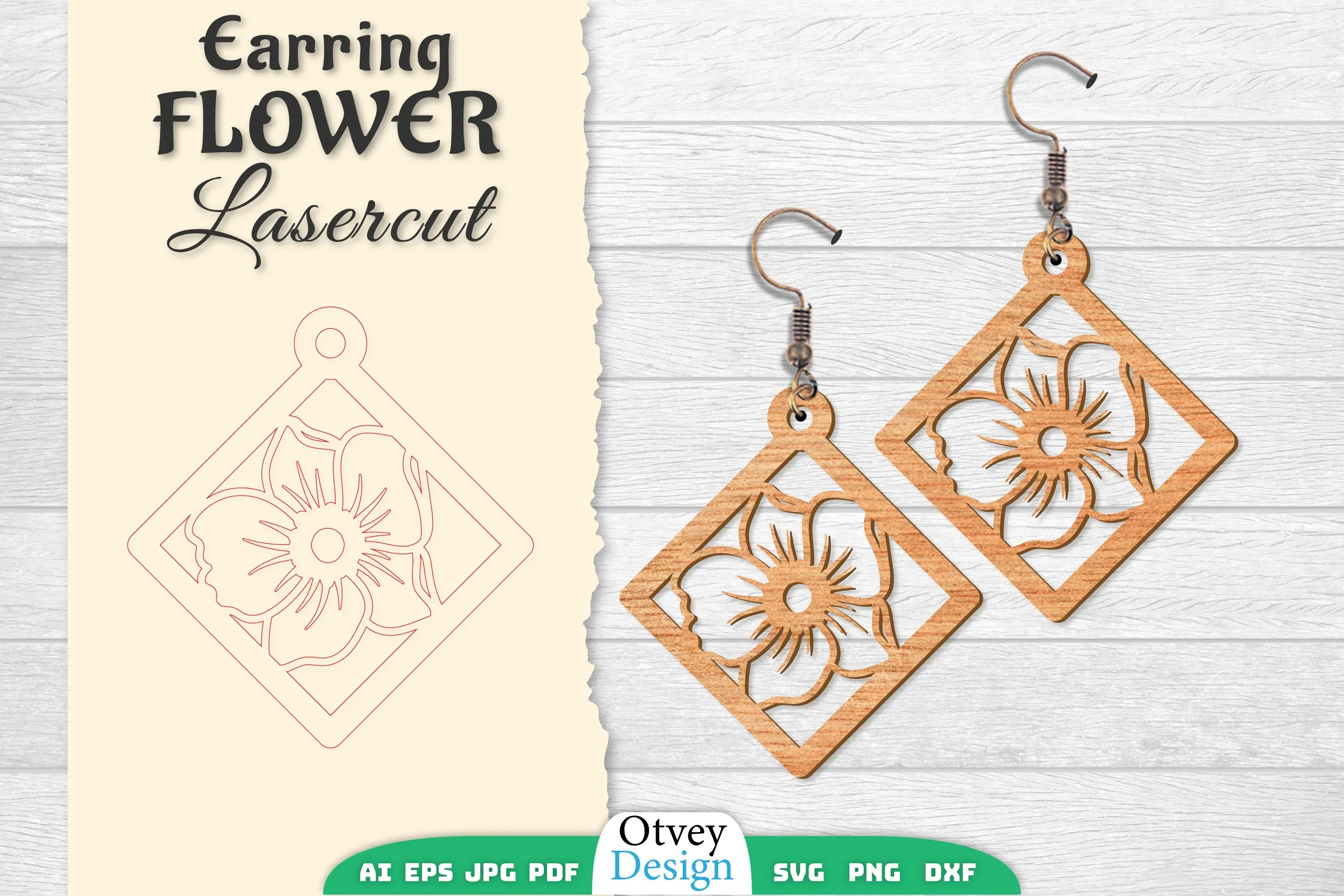 Earring Flower Lasercut SVG Bundle
