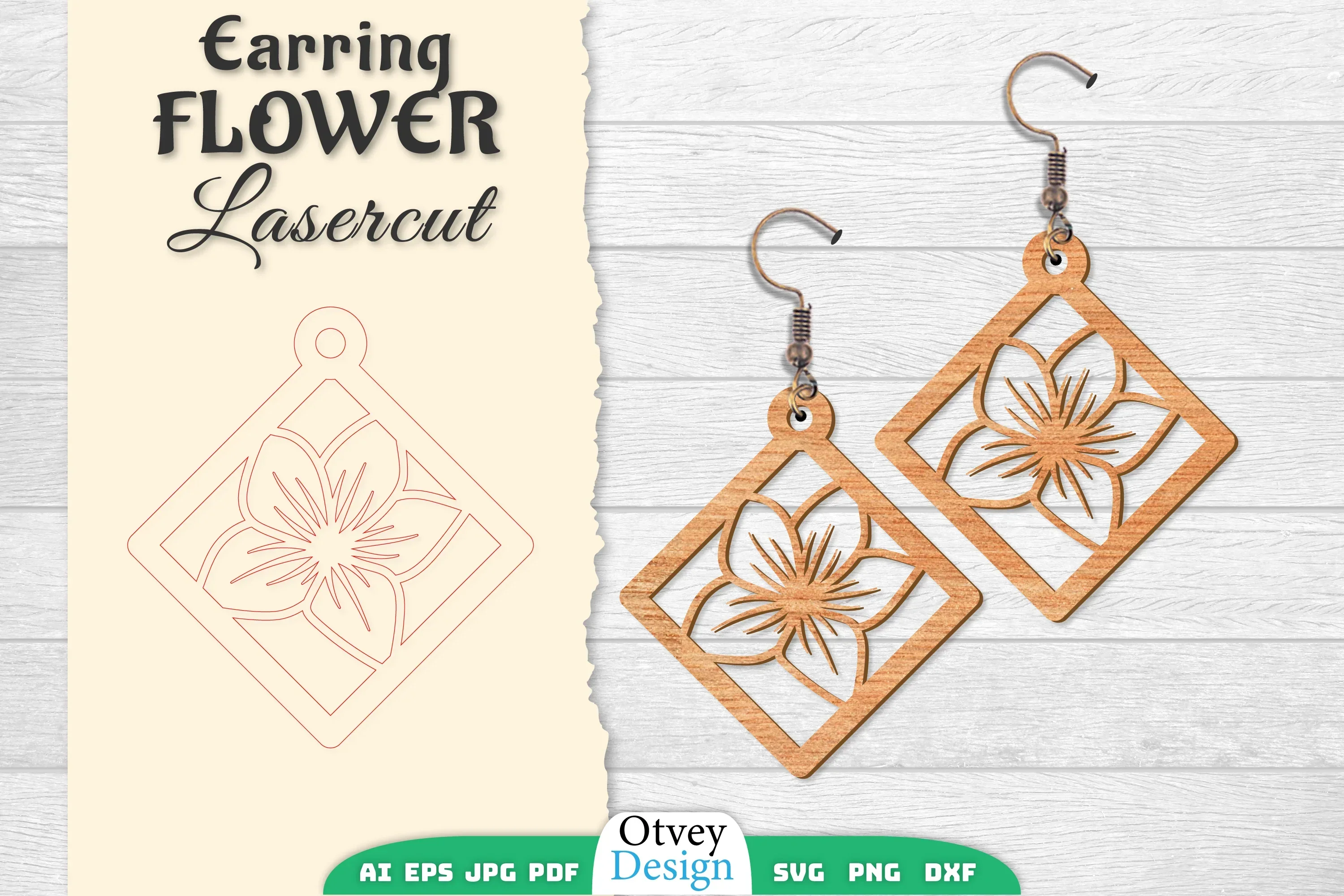 Earring Flower Lasercut SVG Bundle