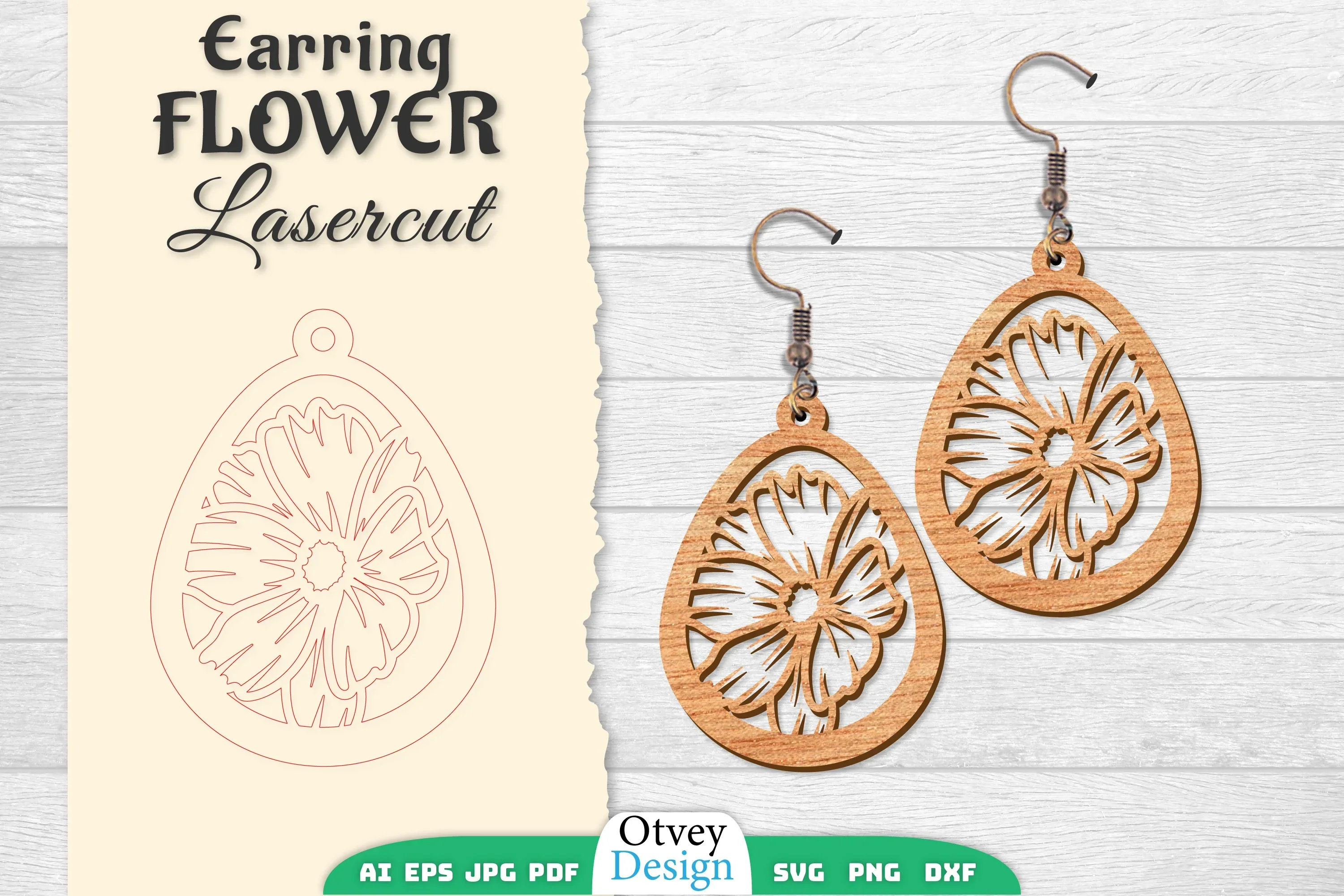 Earring Flower Lasercut SVG Bundle