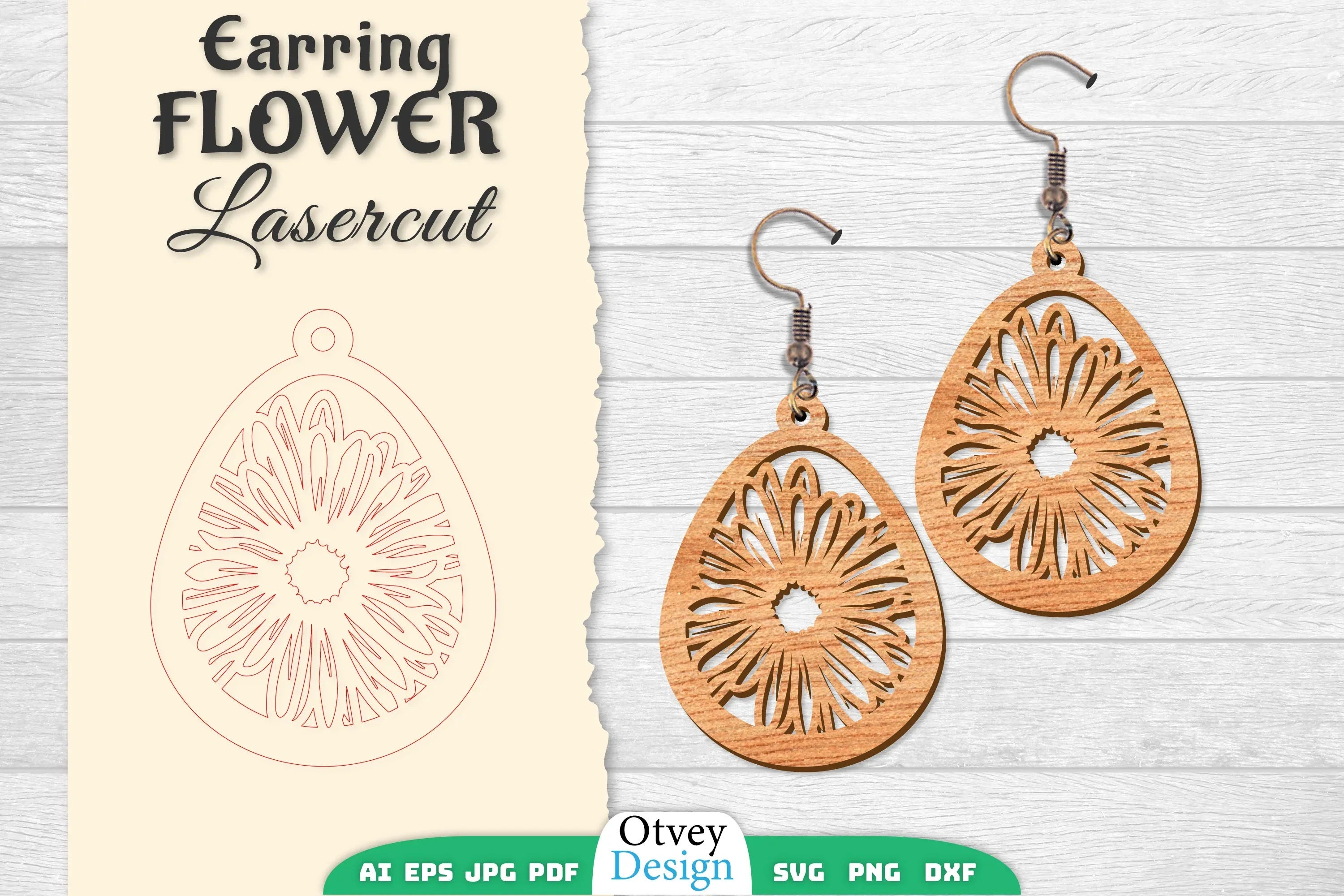 Earring Flower Lasercut SVG Bundle