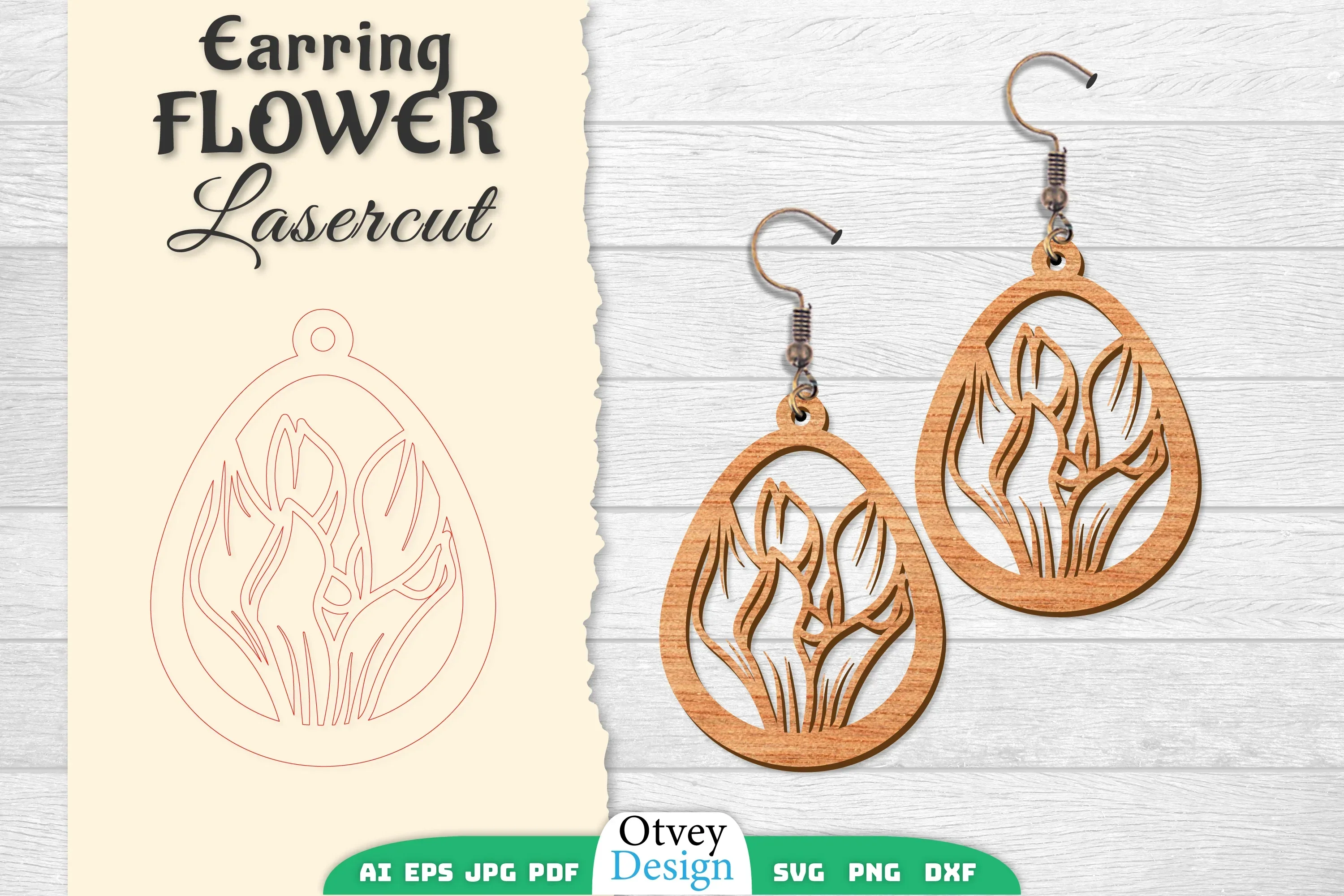 Earring Flower Lasercut SVG Bundle